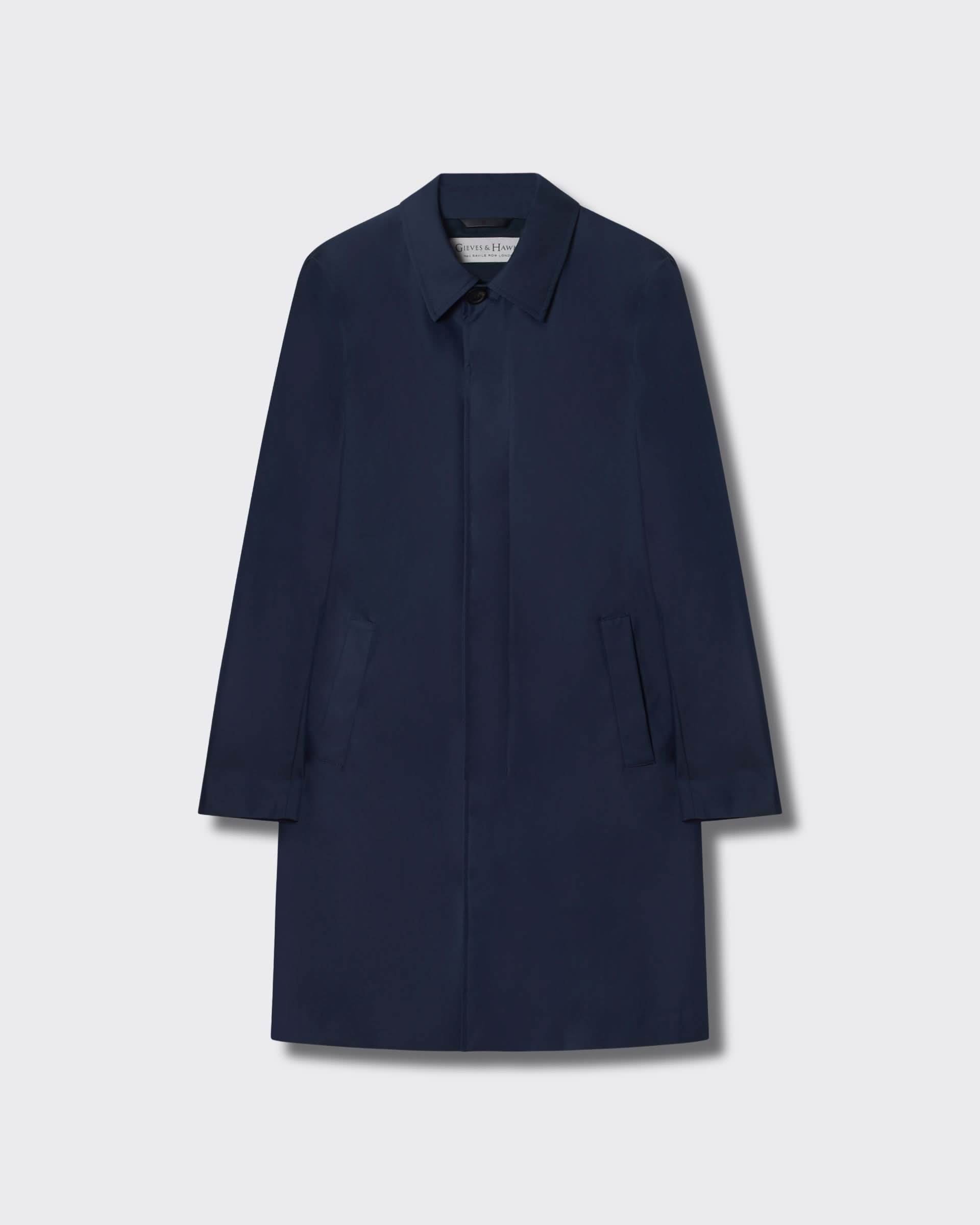 Monroe Long Trench Coat Navy