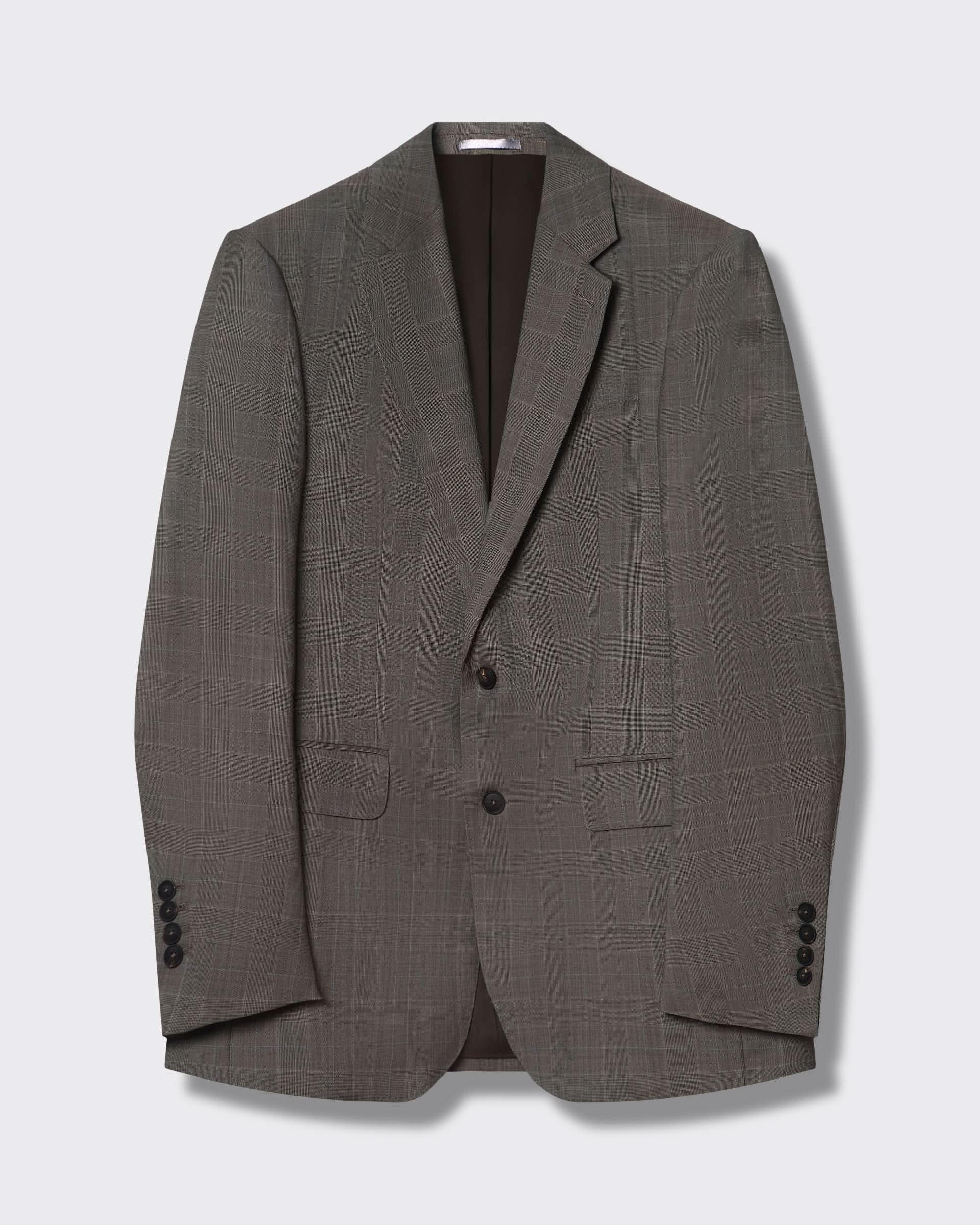 Stanmore Wool Neutral Check Suit Jacket