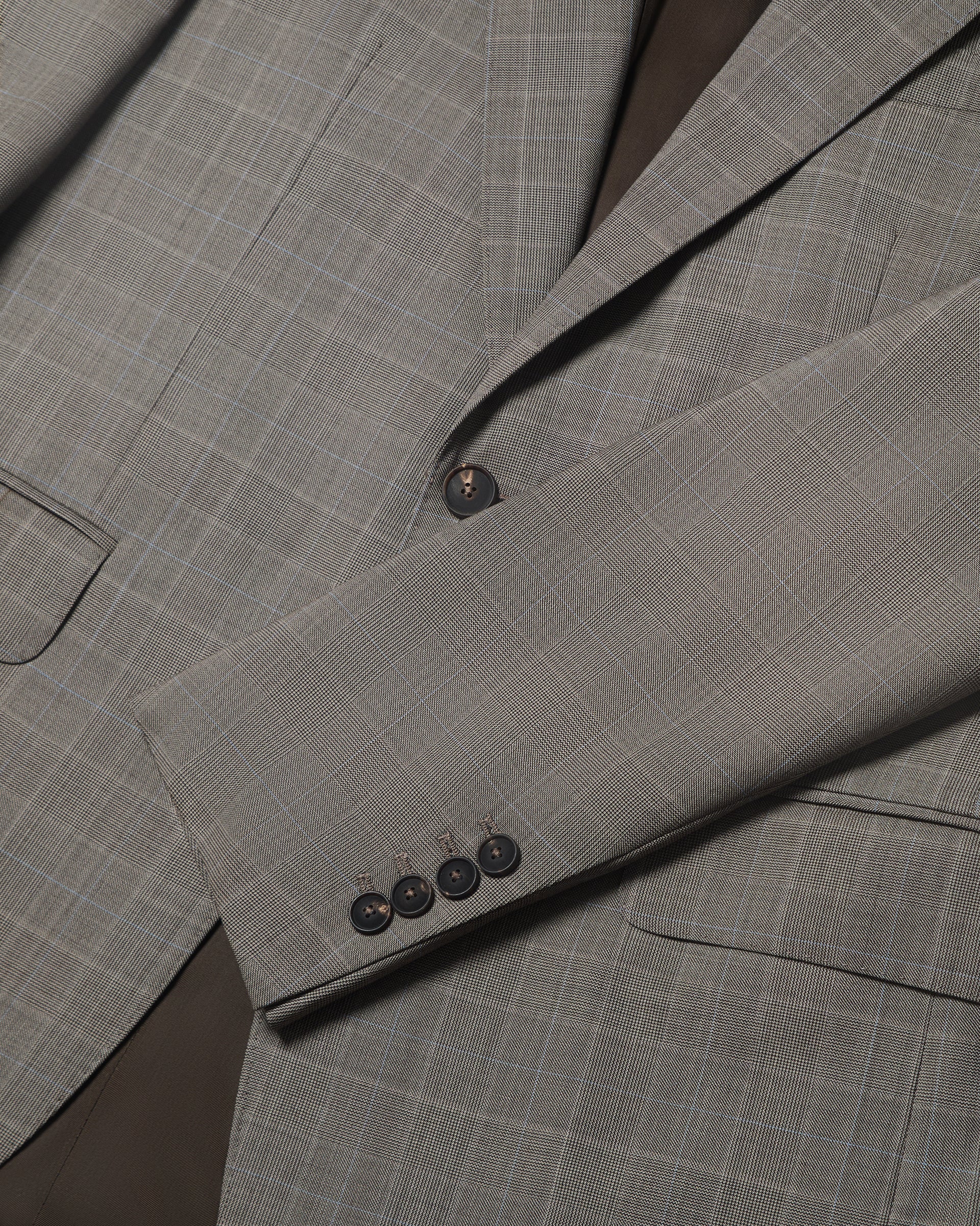 Stanmore Wool Neutral Check Suit Jacket