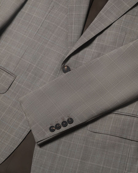Stanmore Wool Neutral Check Suit Jacket