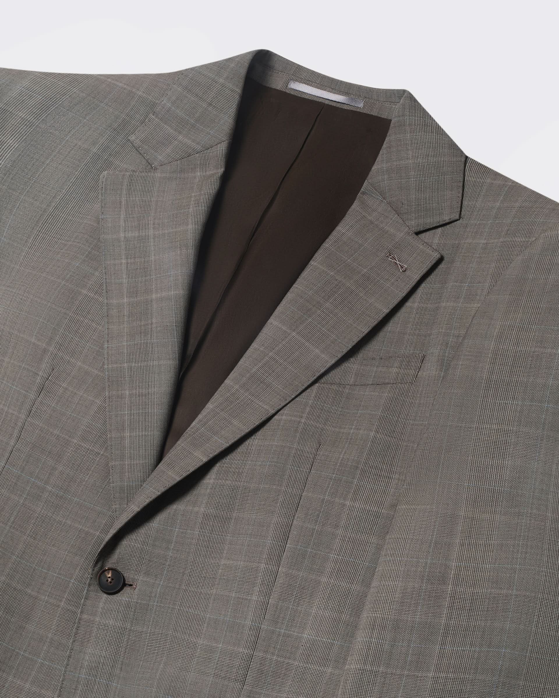 Stanmore Wool Neutral Check Suit Jacket