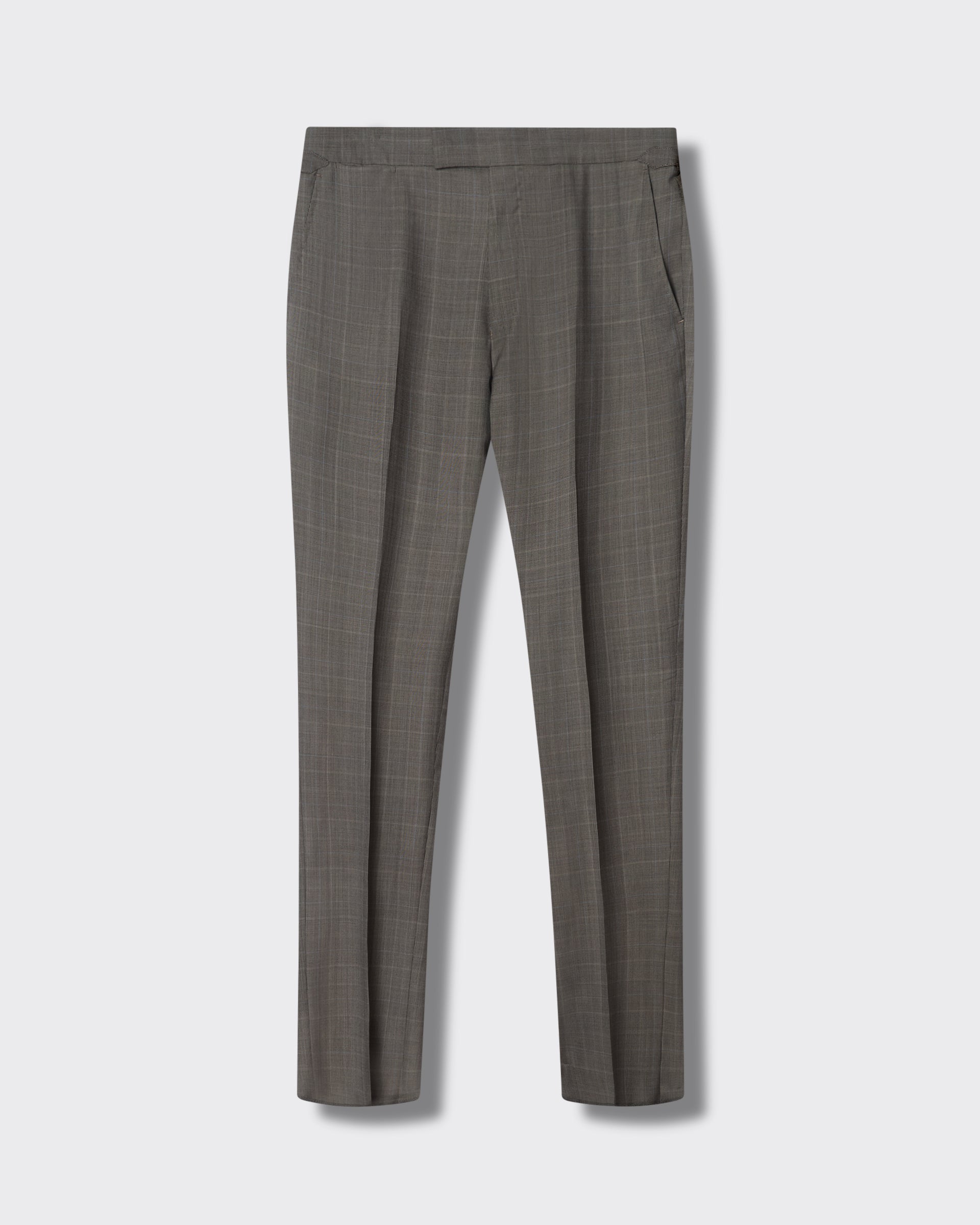 Stanmore Wool Neutral Check Suit Trousers