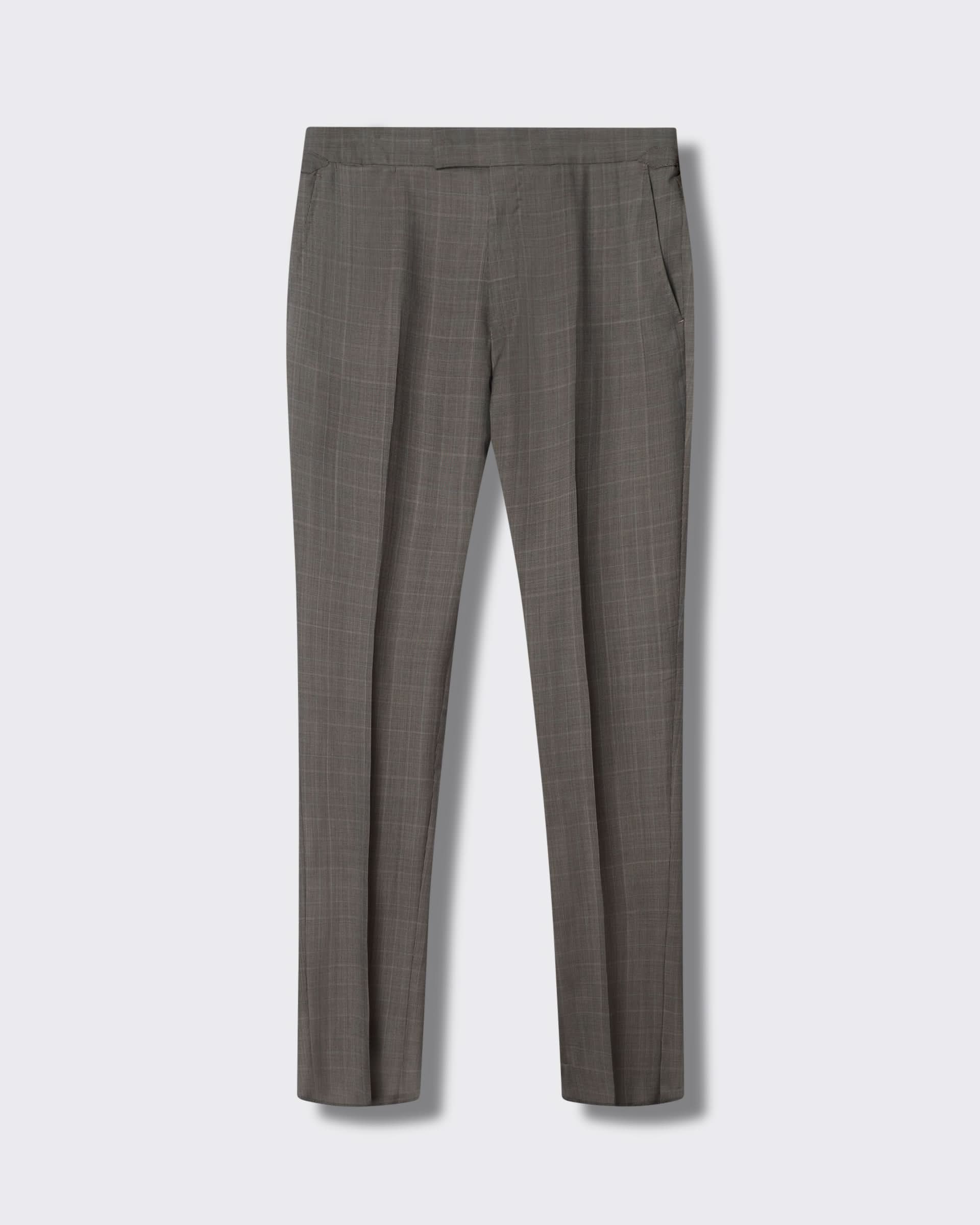 Stanmore Wool Neutral Check Suit Trousers