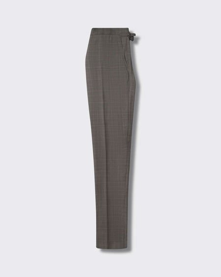 Stanmore Wool Neutral Check Suit Trousers
