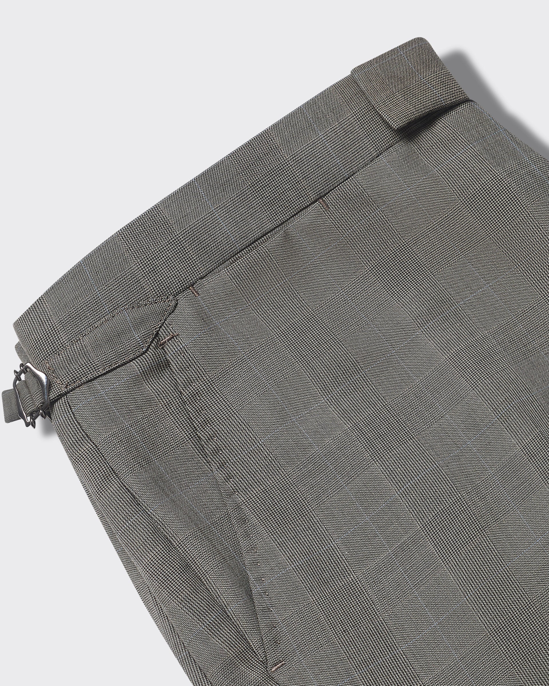 Stanmore Wool Neutral Check Suit Trousers