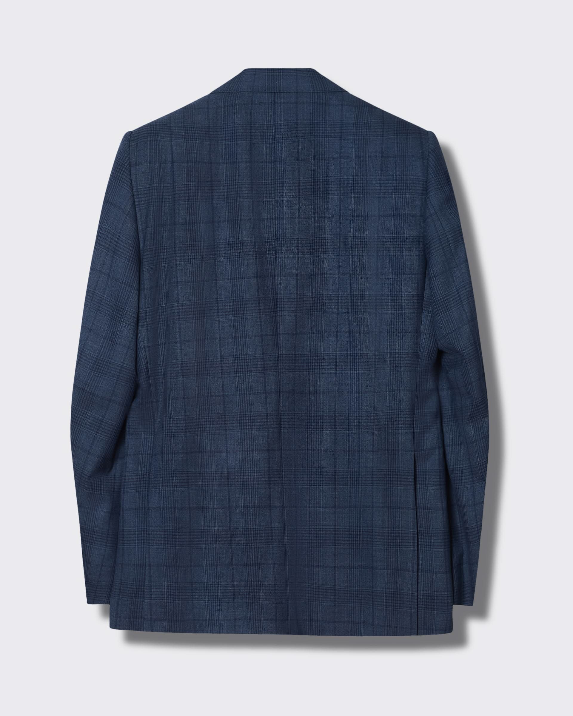 Inverness Wool Check Suit Jacket Light Blue
