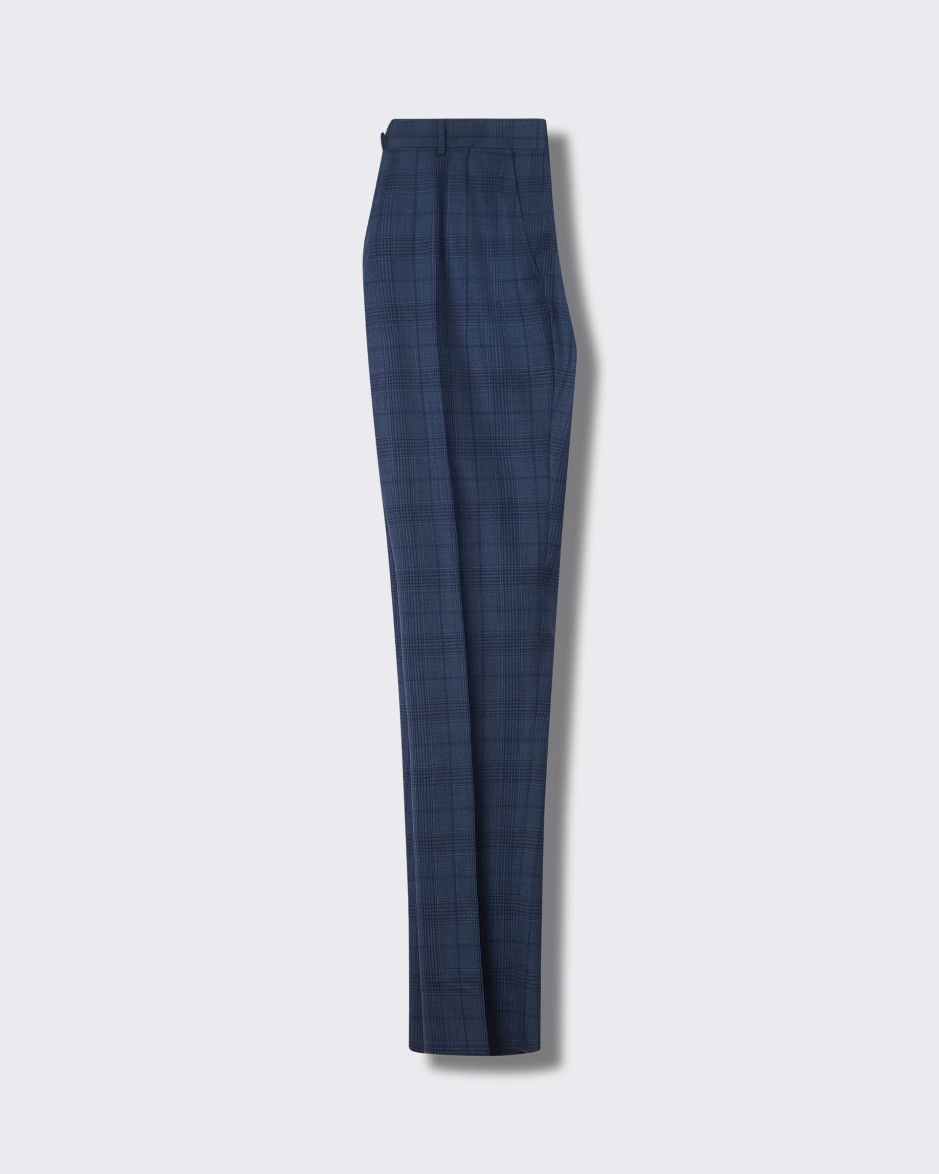 Inverness Wool Check Suit Trouser Light Blue