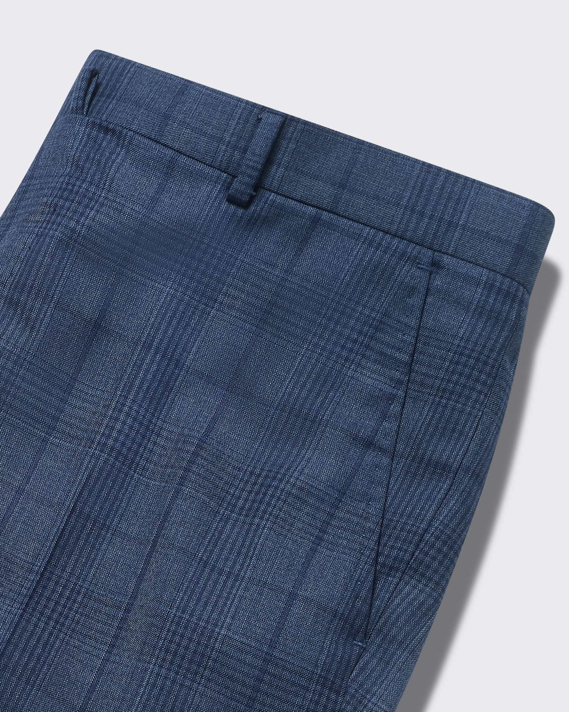 Inverness Wool Check Suit Trouser Light Blue