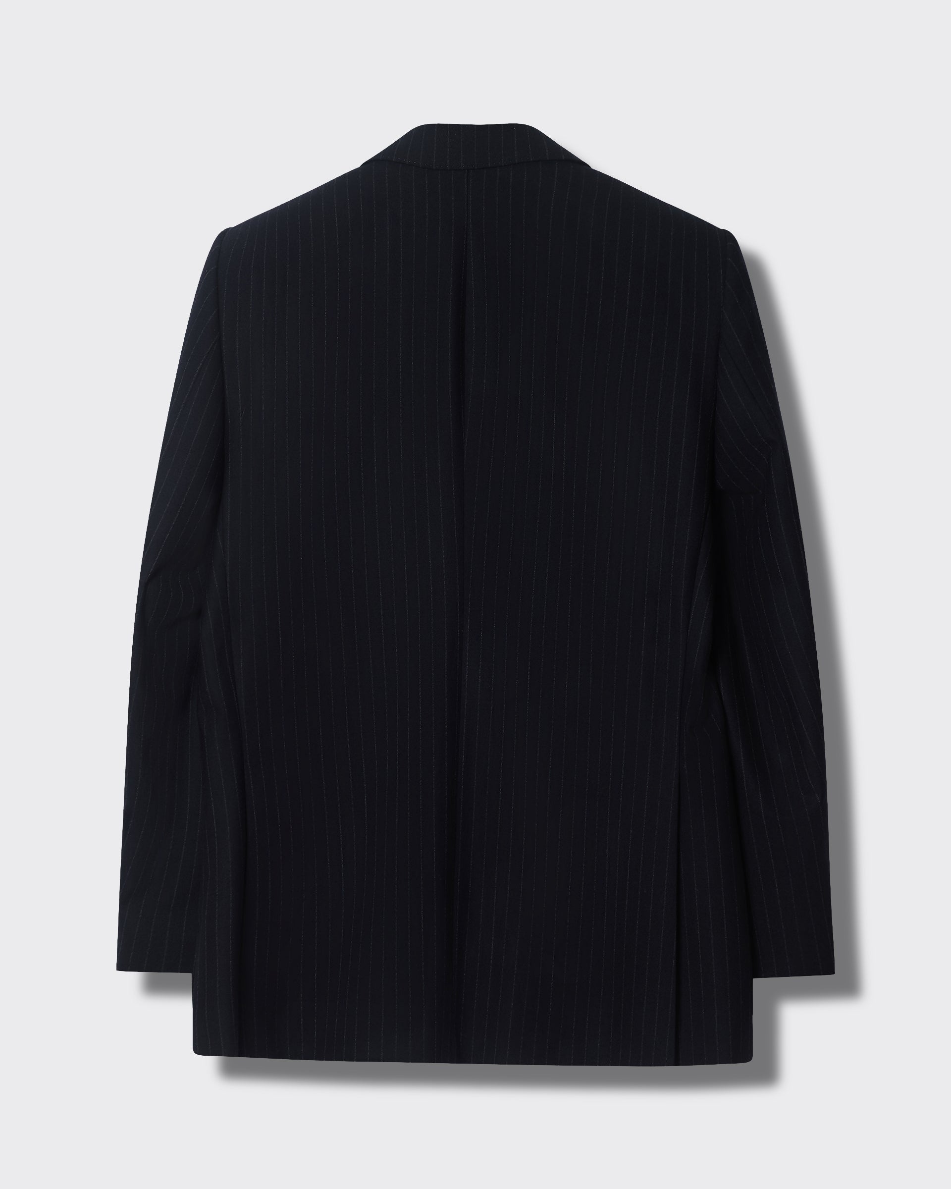 Harvey Pinstripe Wool Suit Jacket Navy