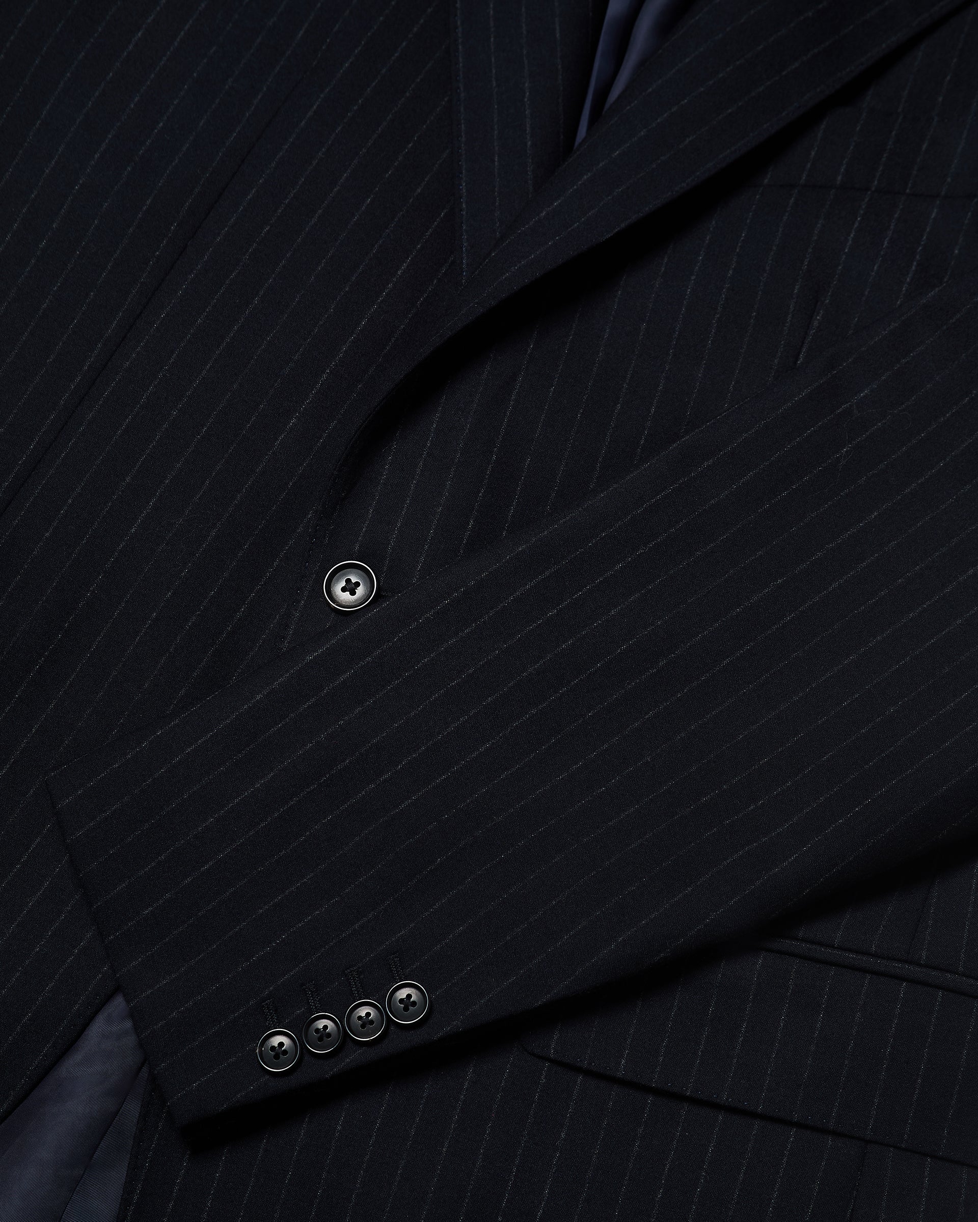 Harvey Pinstripe Wool Suit Jacket Navy