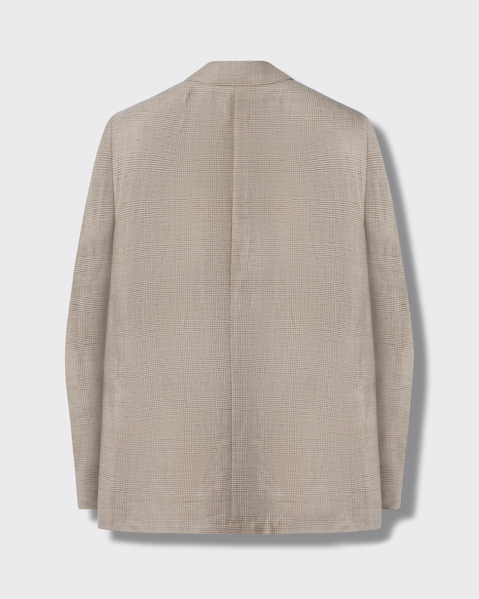 Hadley Wool & Linen Check Double Breasted Blazer Neutral Check