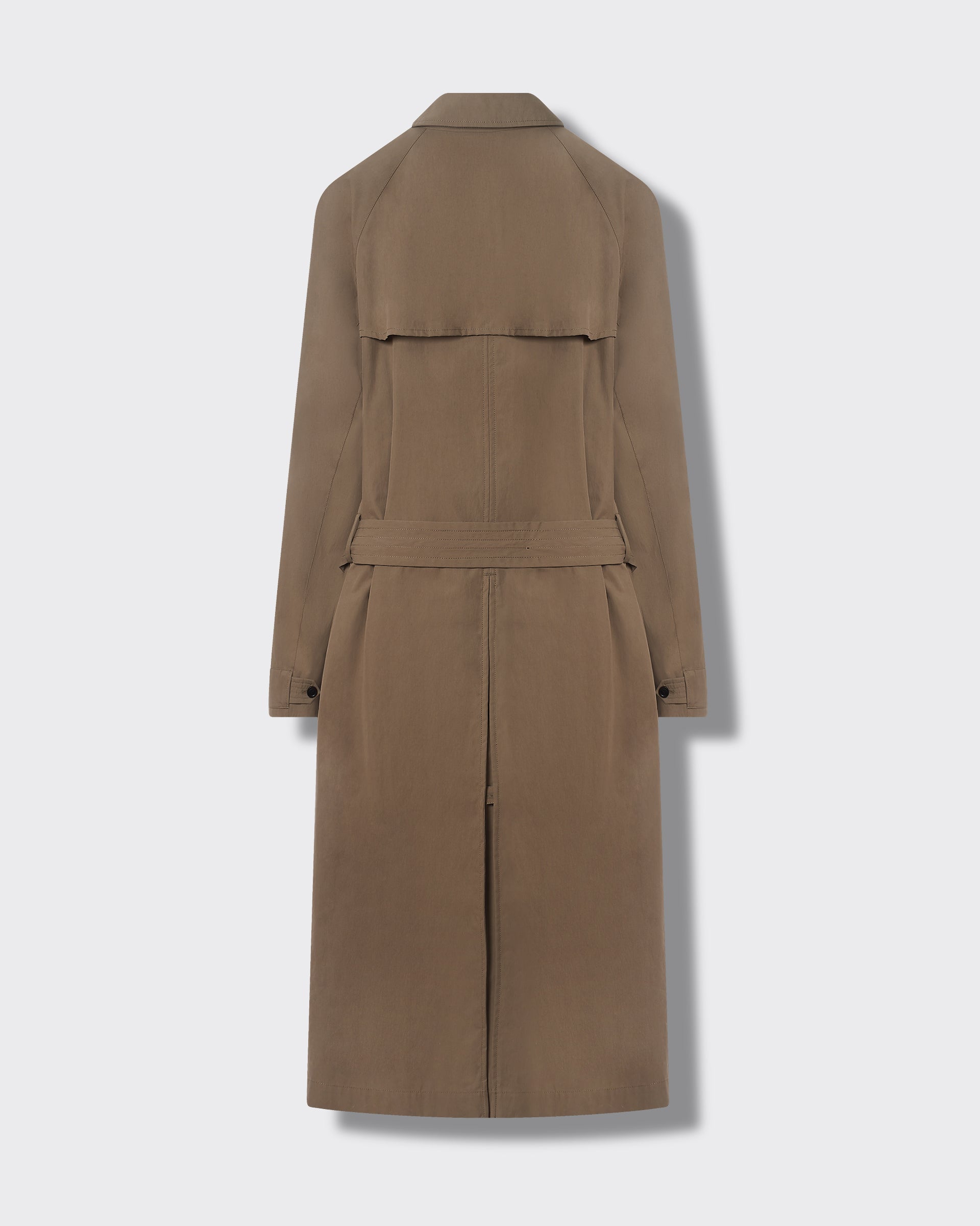 Hemery Long Trench Raglan Coat Khaki