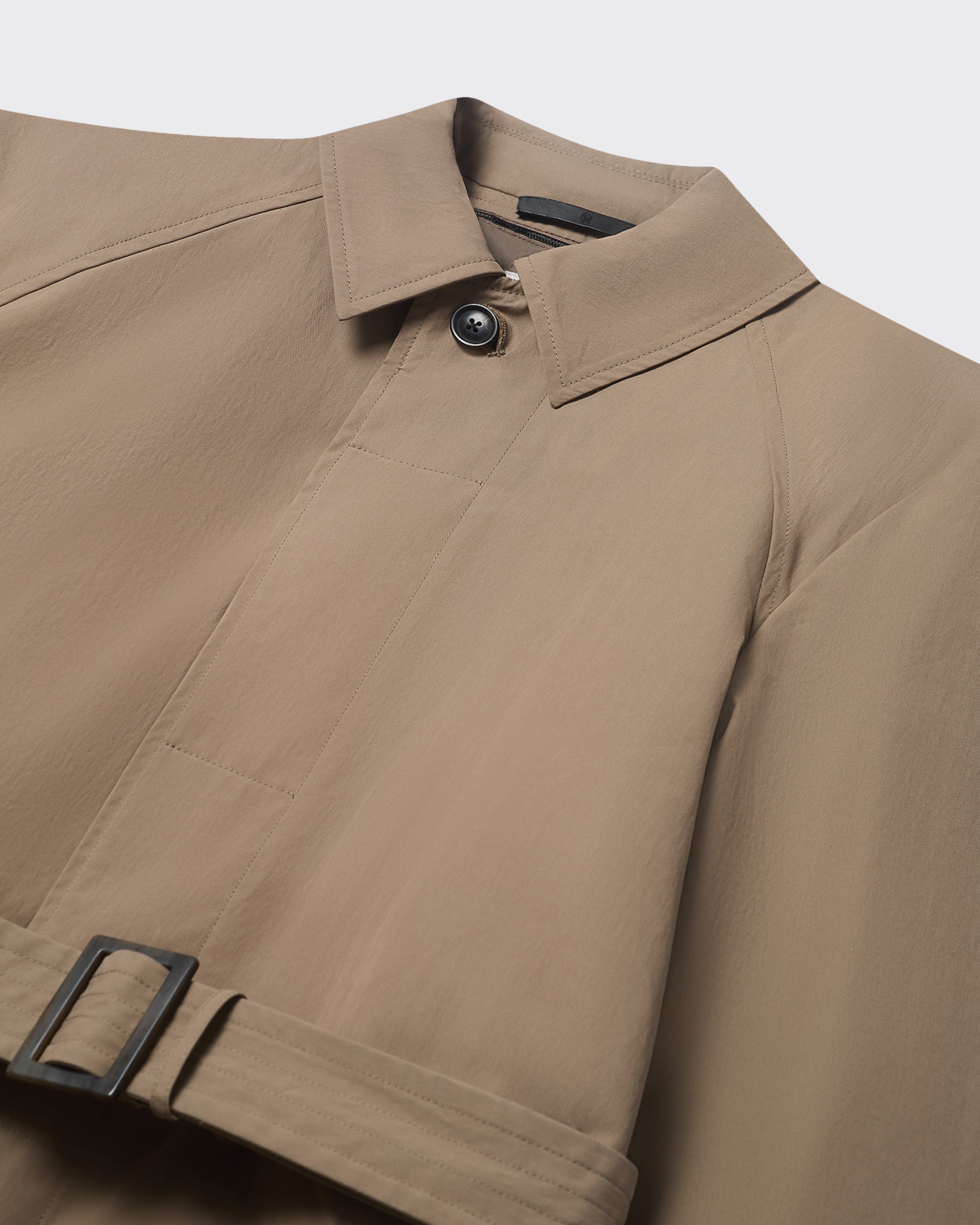 Hemery Long Trench Raglan Coat Khaki