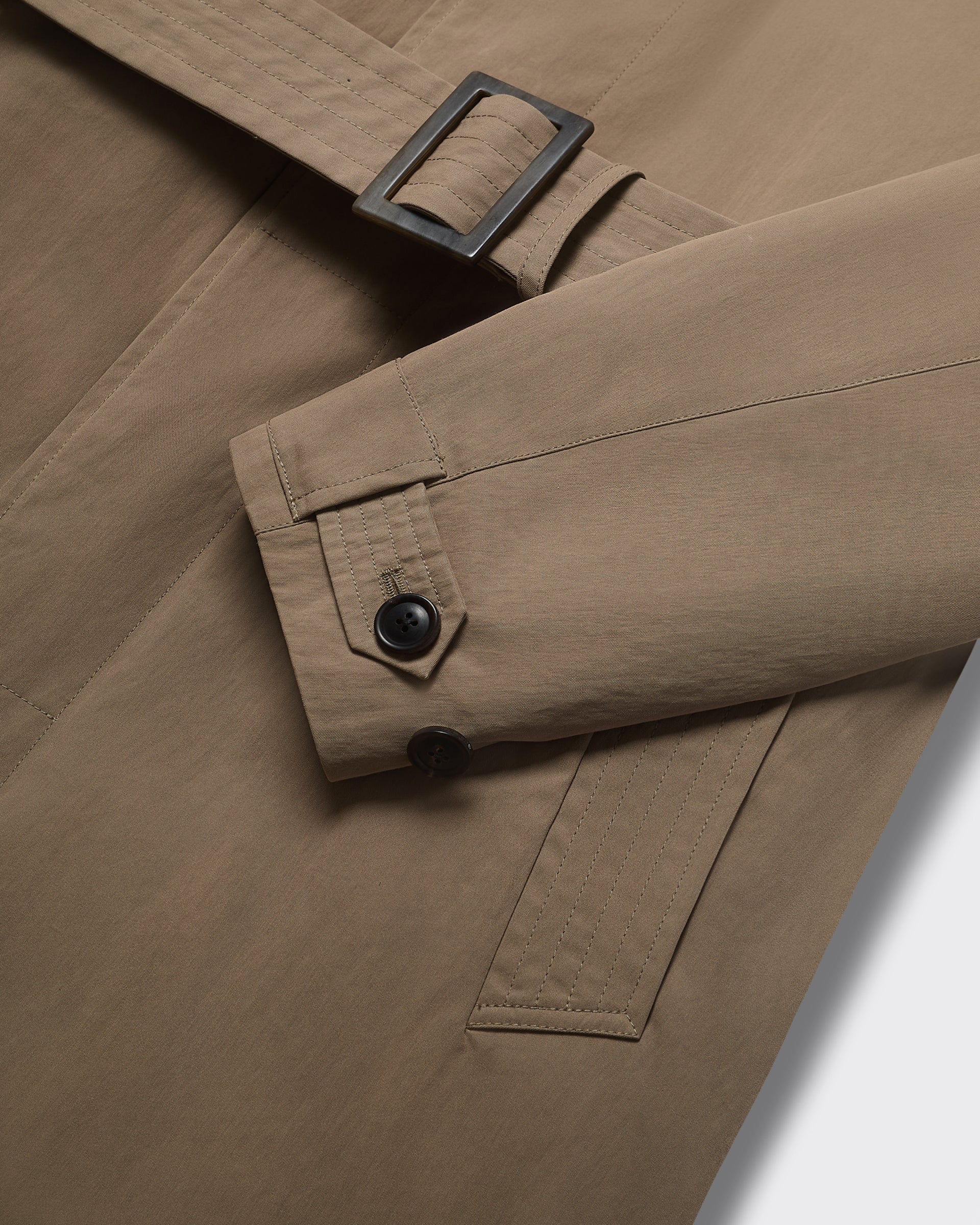 Hemery Long Trench Raglan Coat Khaki