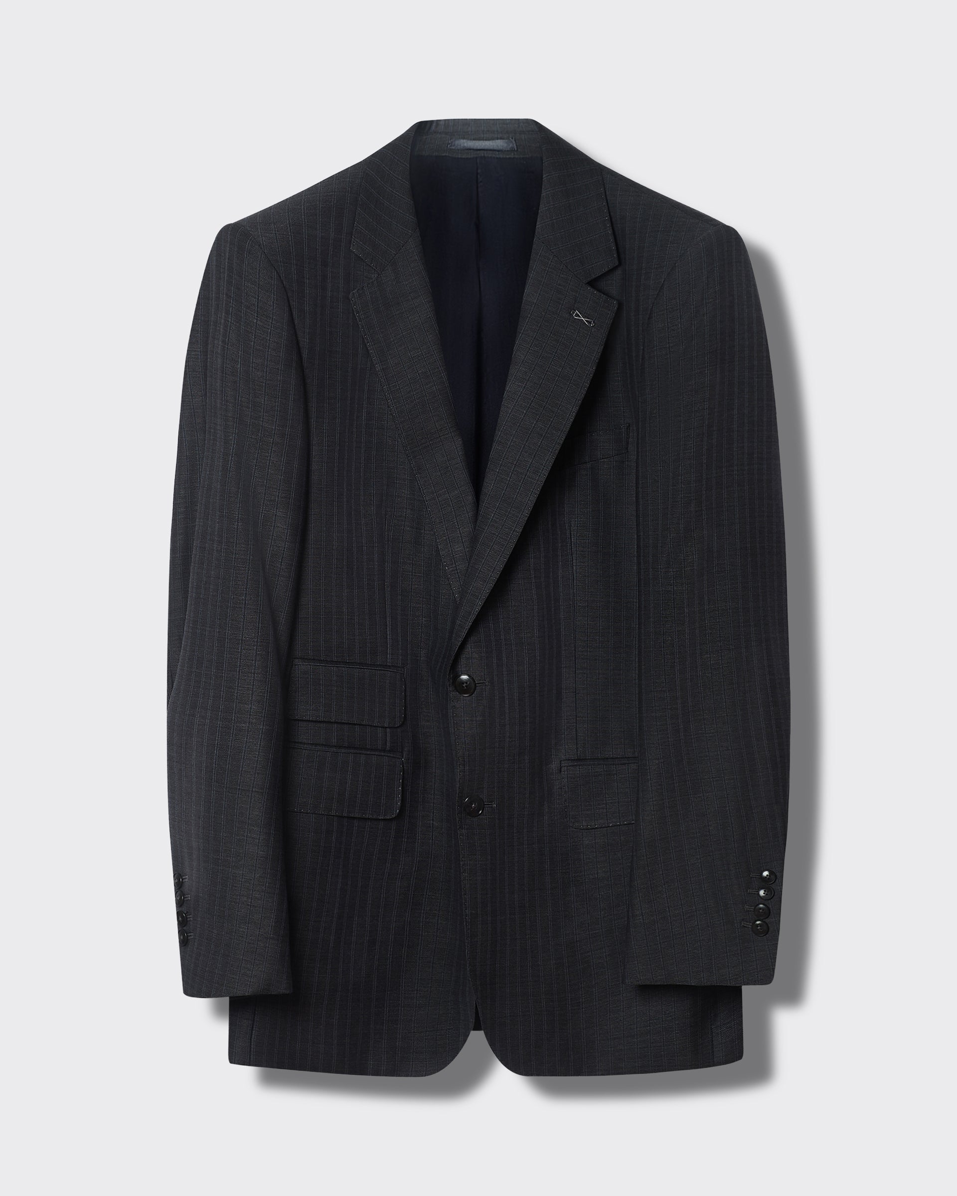 Trent Pinstripe Wool 2 piece Suit Charcoal