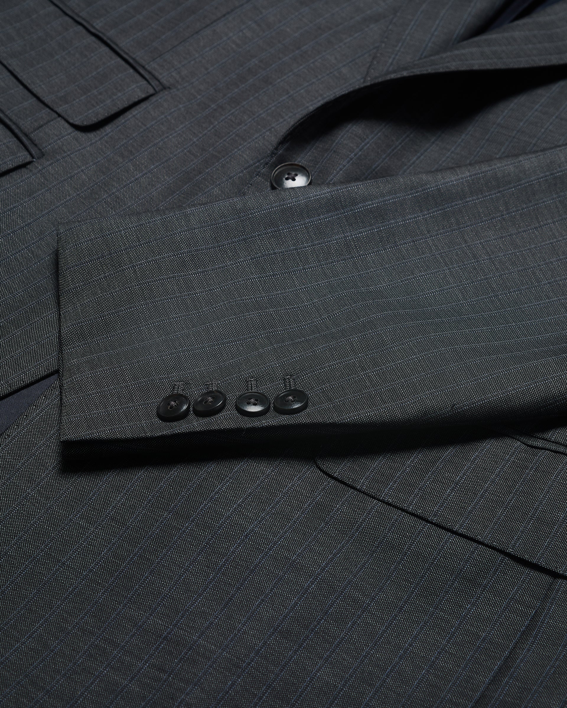 Trent Pinstripe Wool 2 piece Suit Charcoal