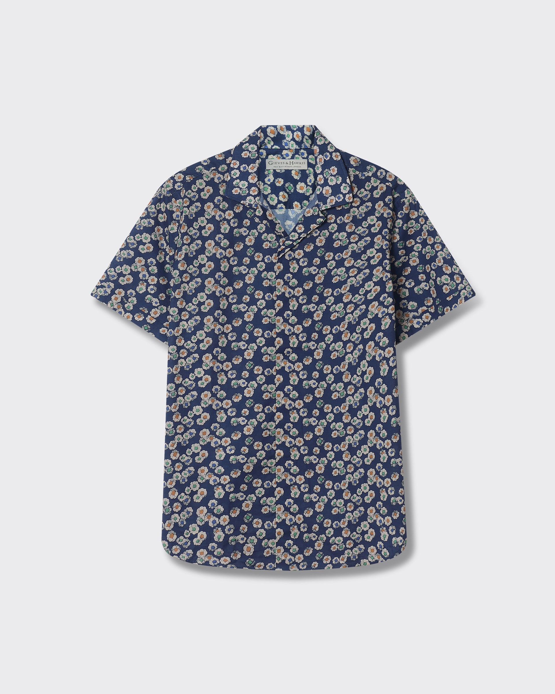 Glenn Hidden Button Cotton Short-Sleeve Shirt