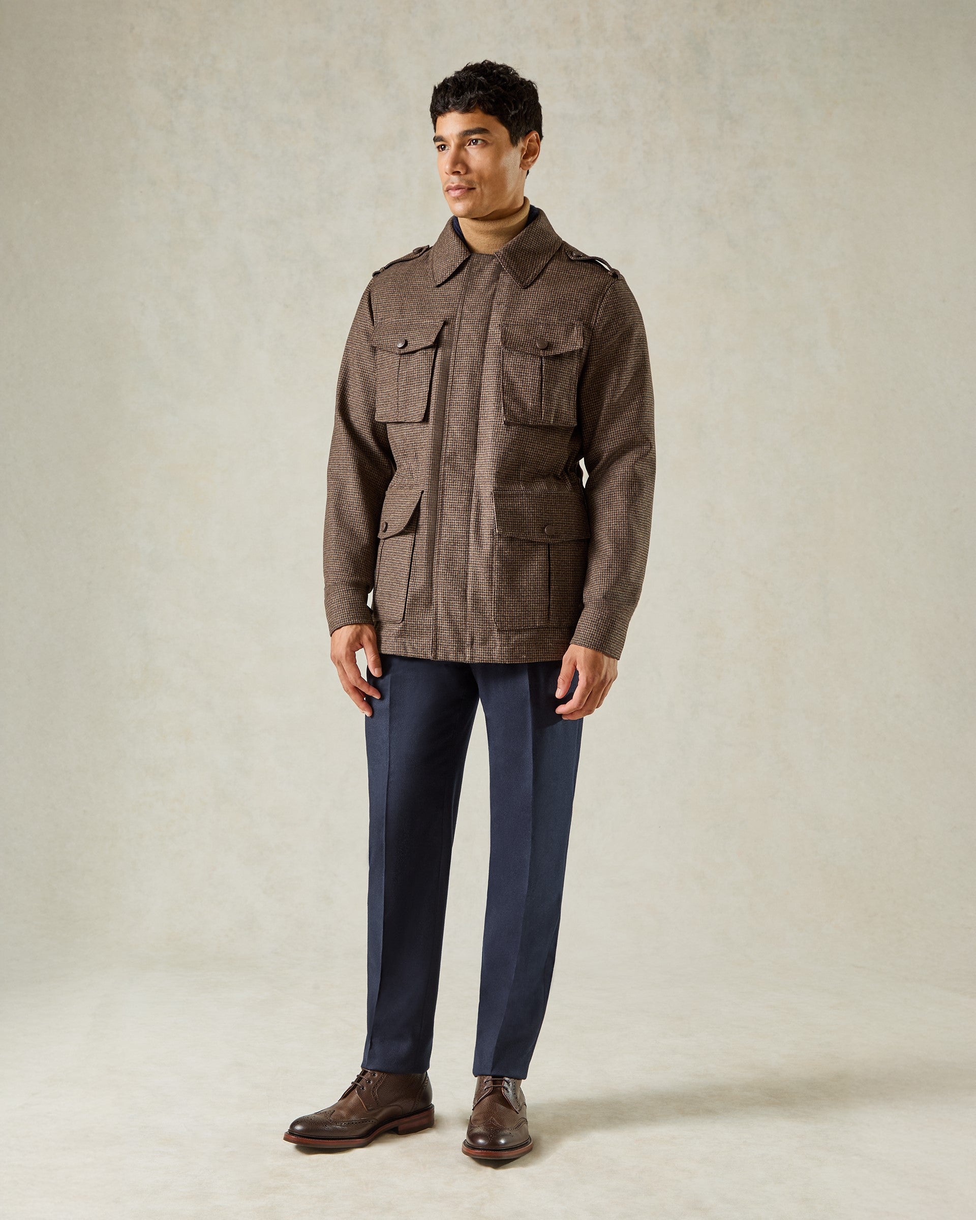 Lander Field Jacket Shepherd Check Tan