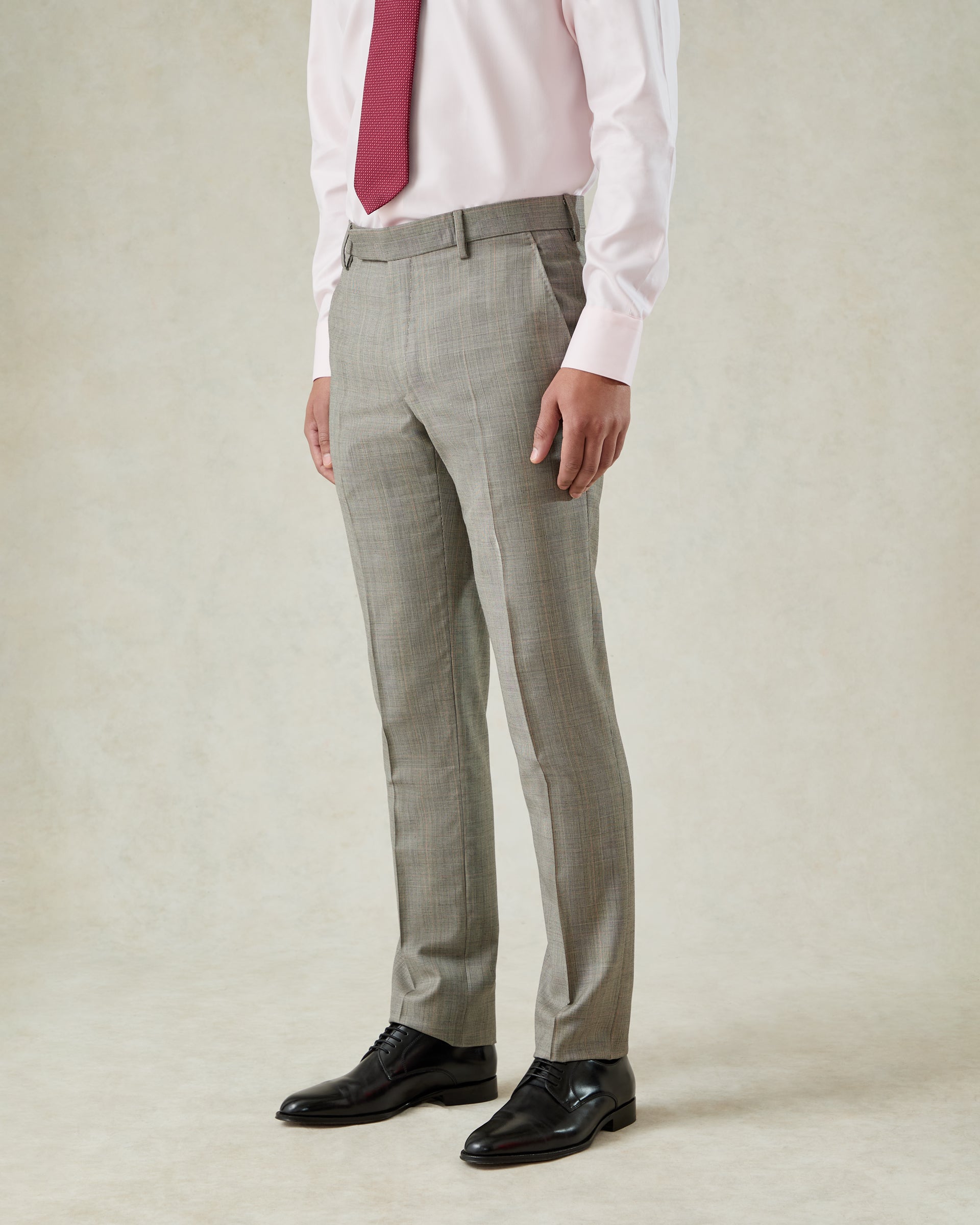 Bass Wool Prince of Wales Check Suit Trouser Grey