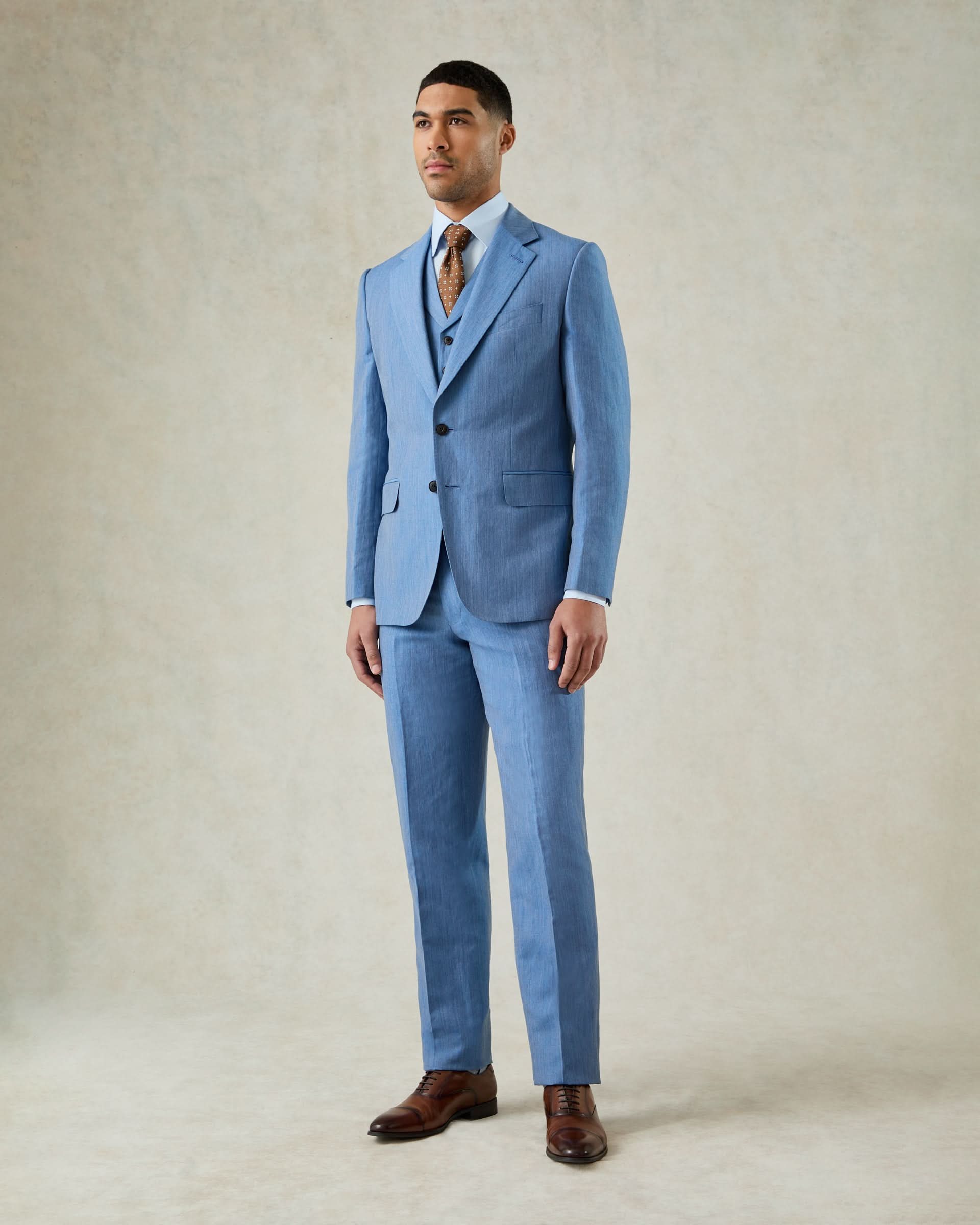 Wilson Linen & Wool Suit Mid Blue