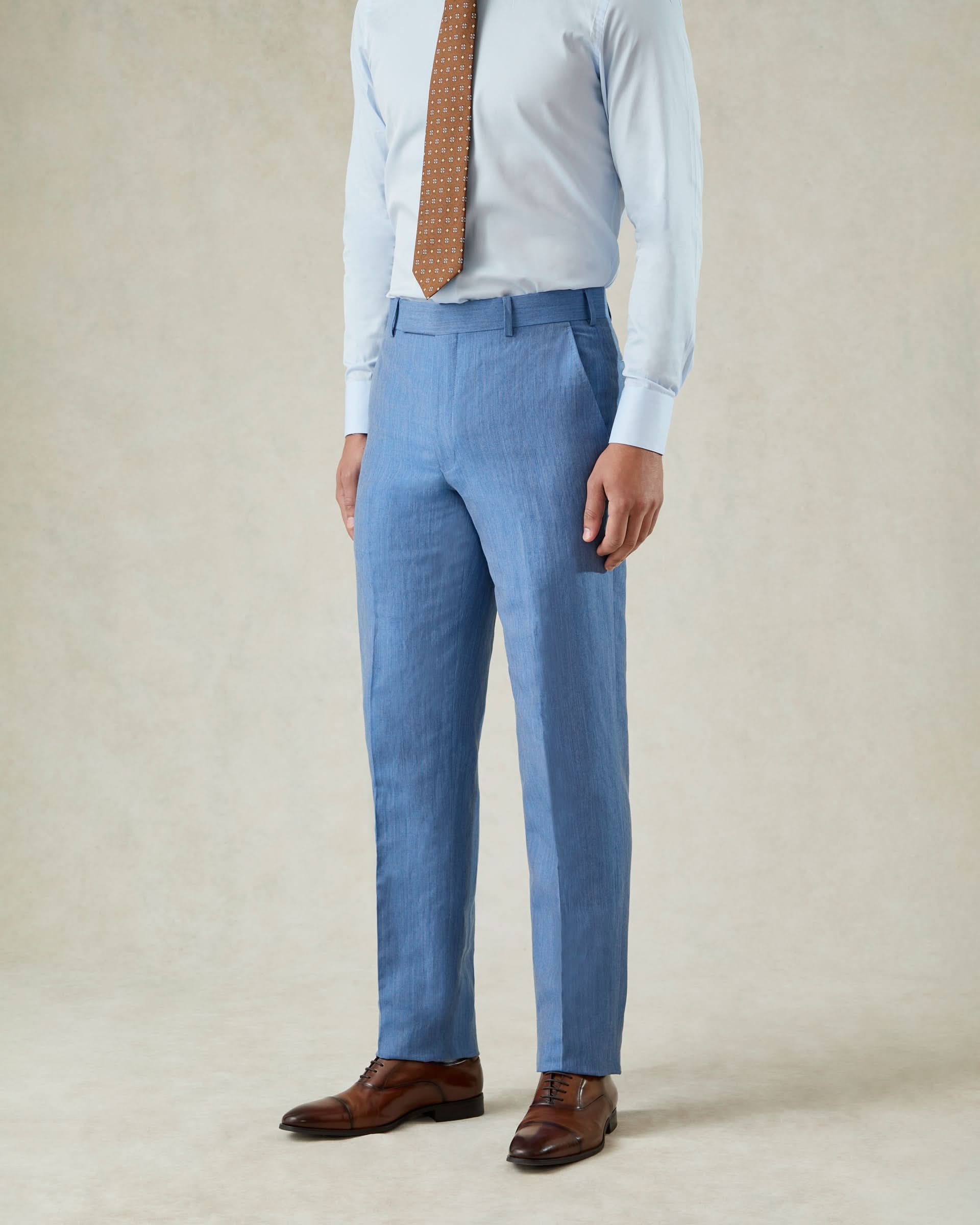 Wilson Linen & Wool Suit Mid Blue
