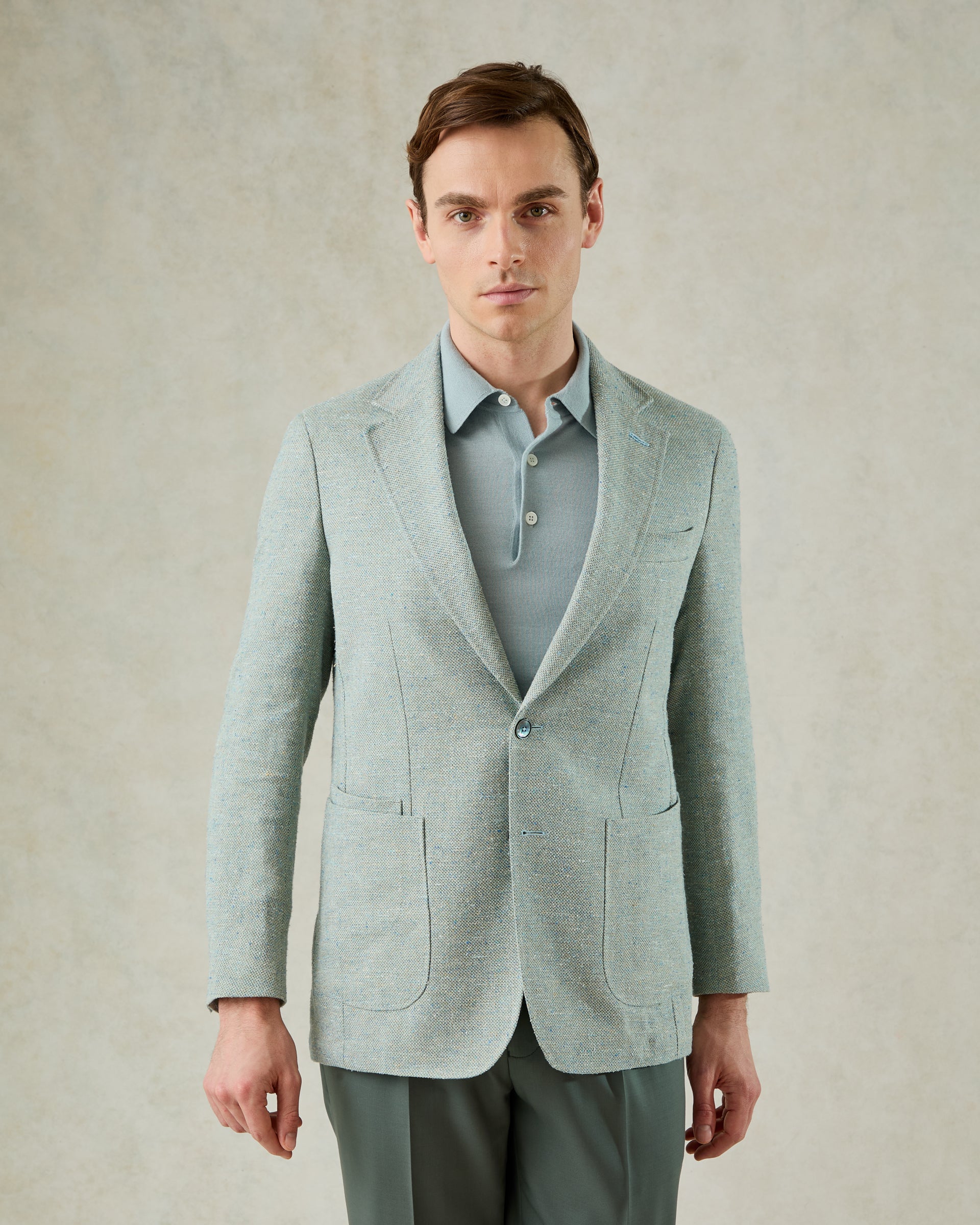 Gilbert Cotton Silk & Linen Blend Blazer Mint