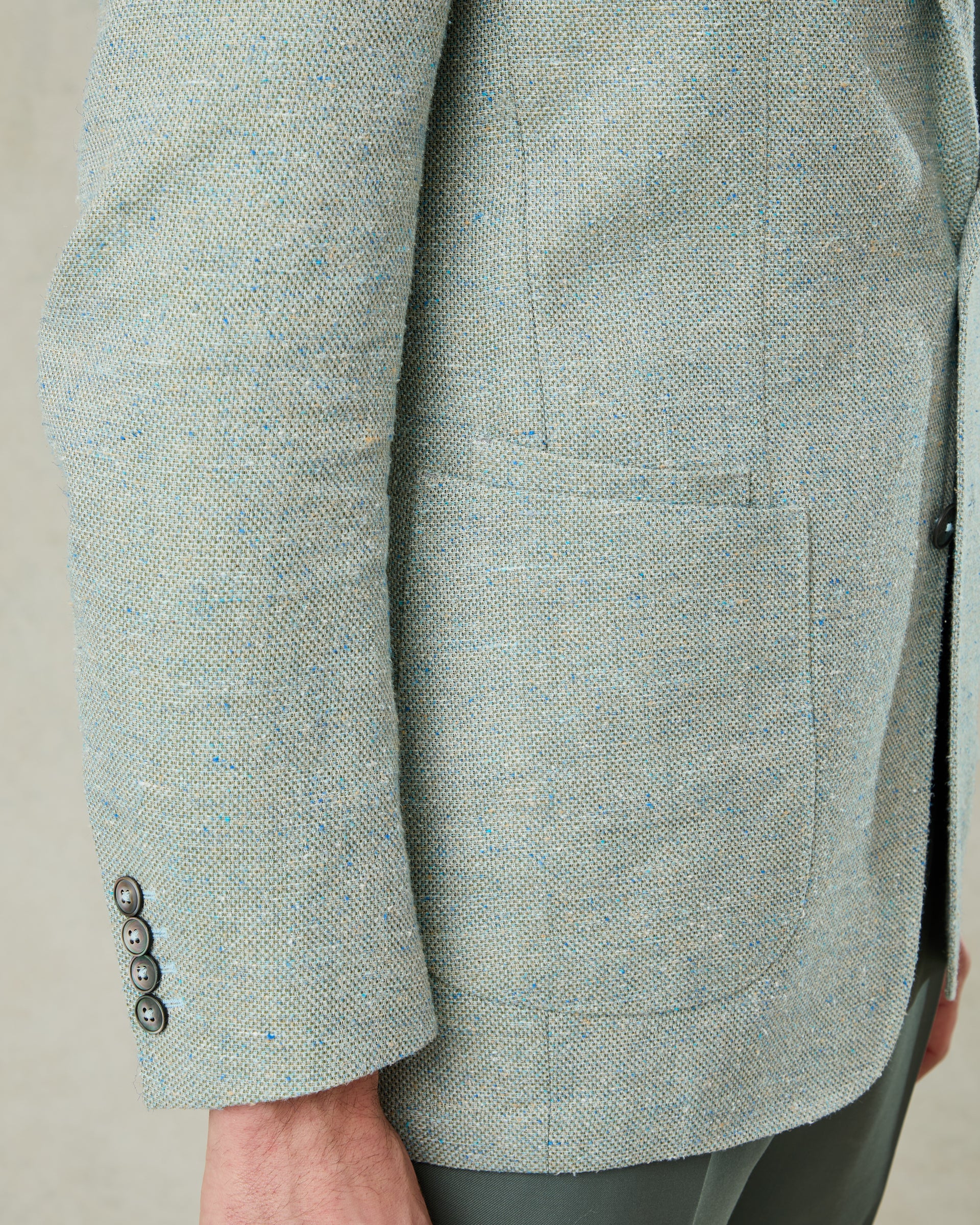 Gilbert Cotton Silk & Linen Blend Blazer Mint