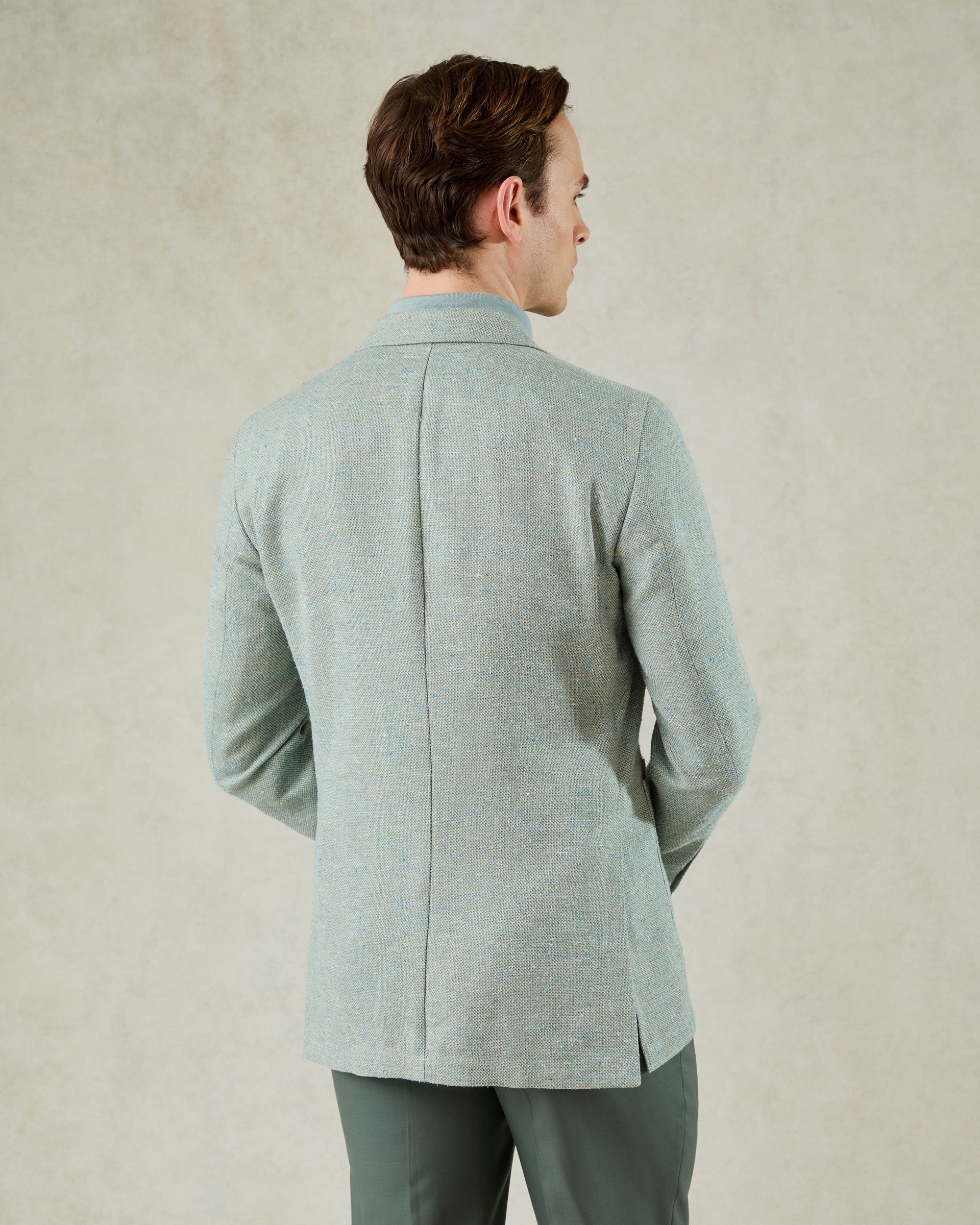 Gilbert Cotton Silk & Linen Blend Blazer Mint