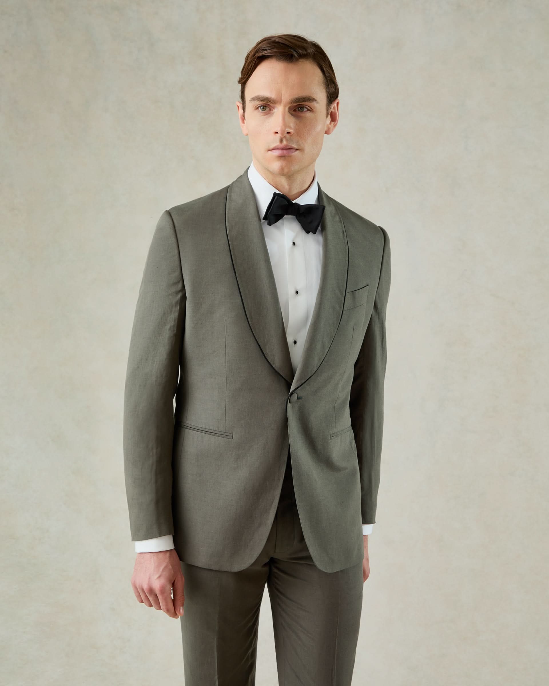 Neumann Linen Silk Evening Jacket Khaki