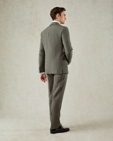 Neumann Linen Silk Evening Jacket Khaki