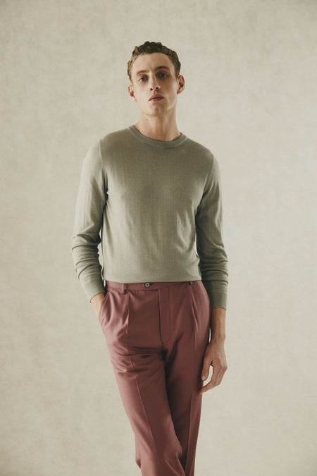 Lucas Merino Wool Silk Cashmere Crew Jumper
