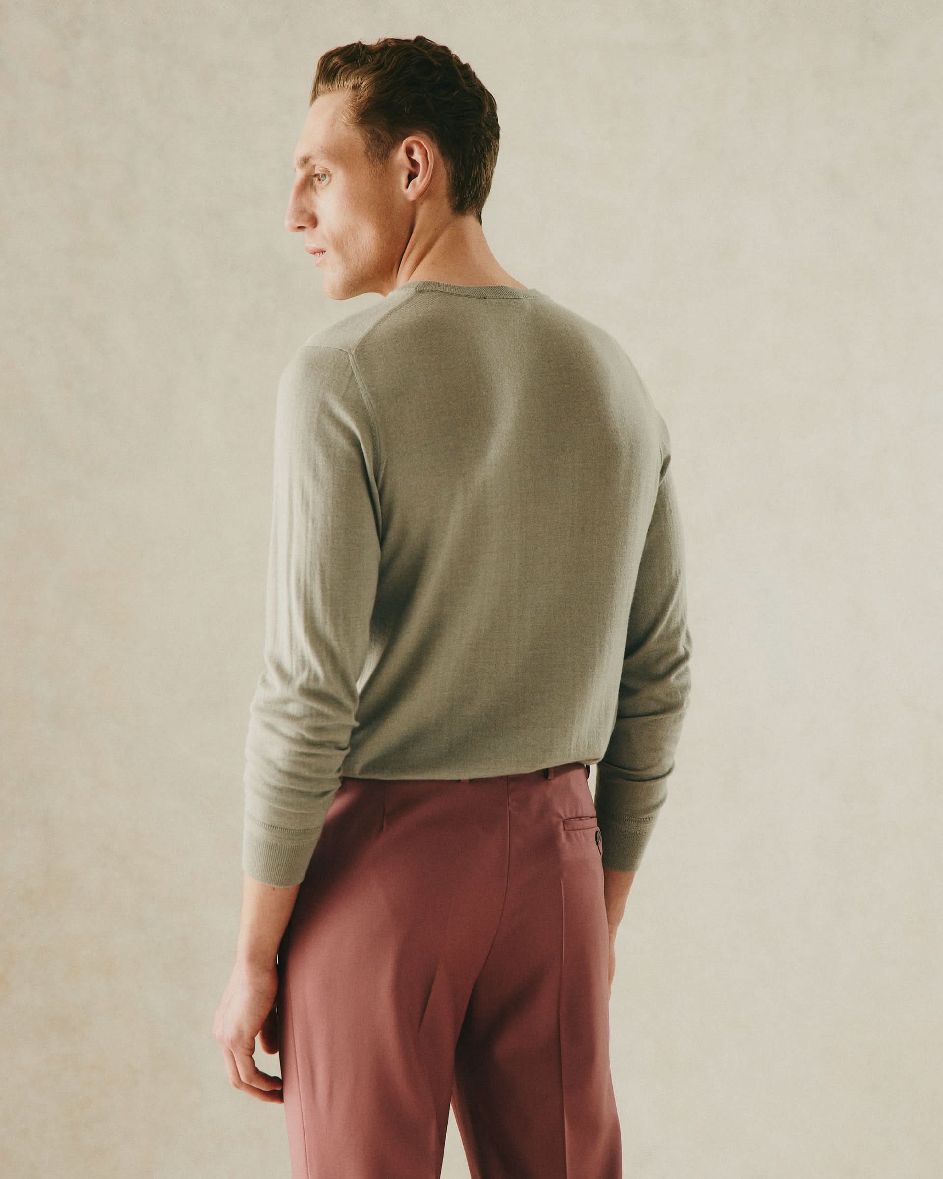 Lucas Merino Wool Silk Cashmere Crew Jumper