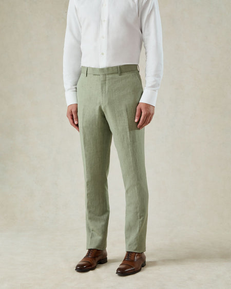 Luce Wool & Linen Suit Trousers Green