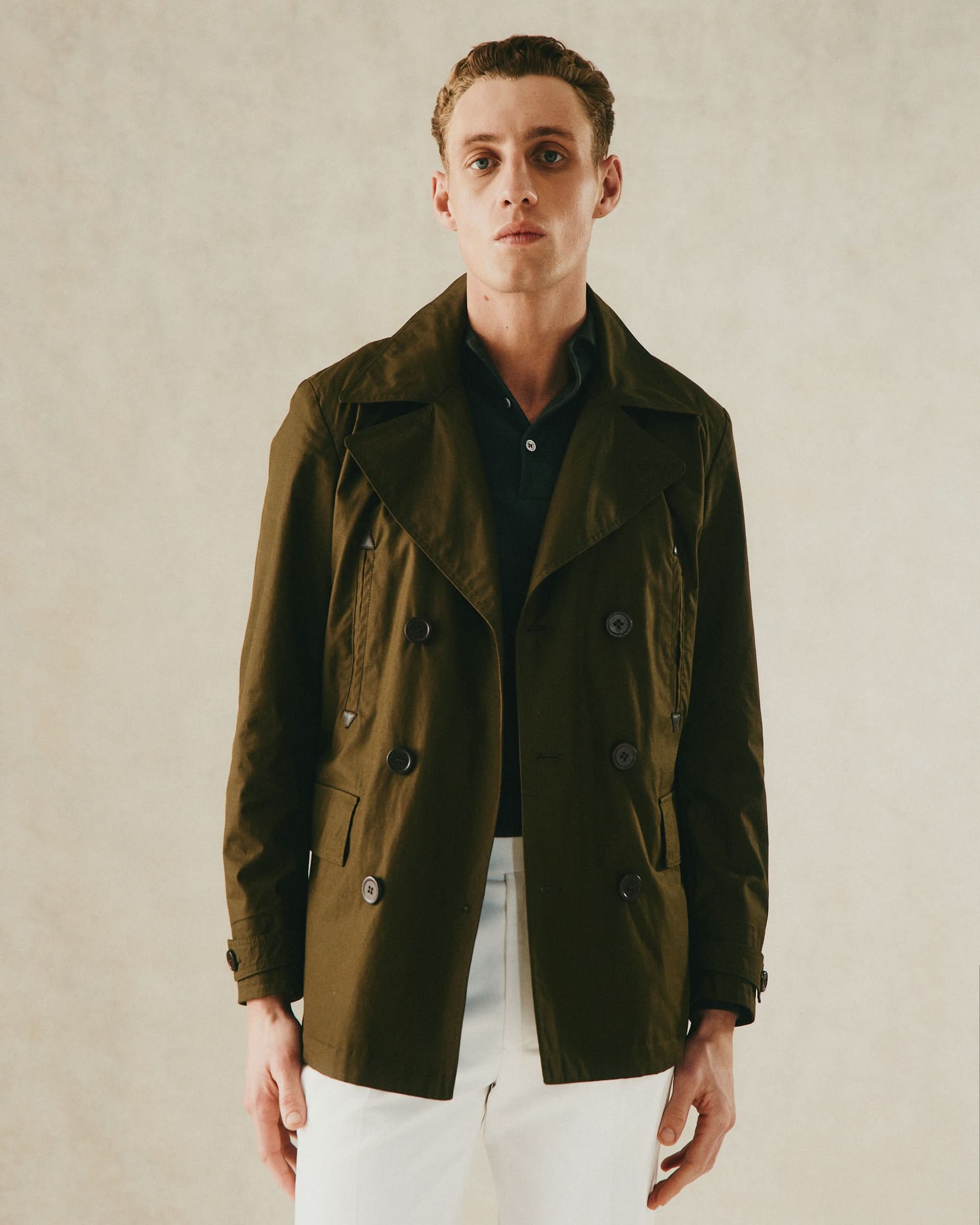 Hawkes Canvas Cotton Peacoat Moss Green