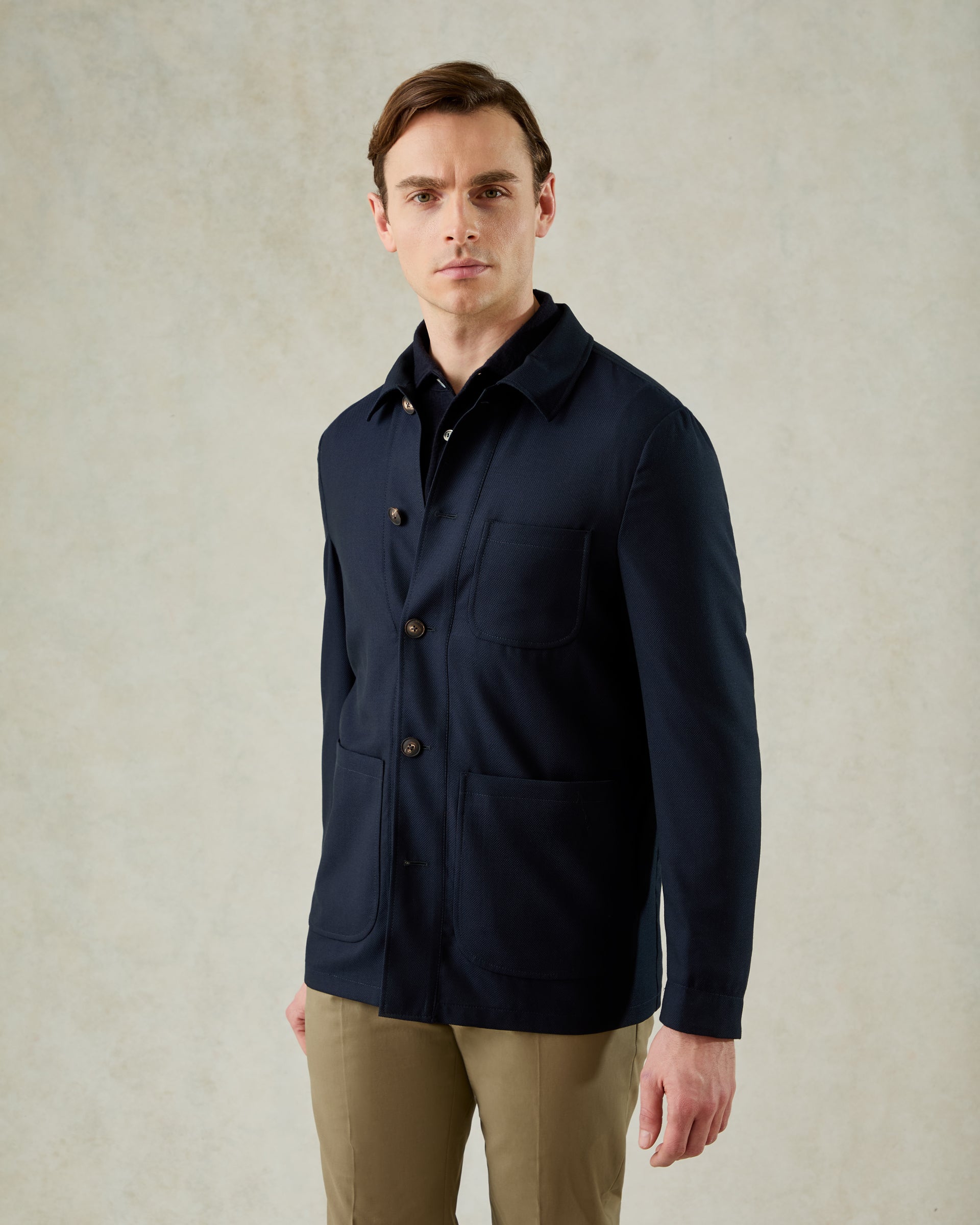 Cuddy Shirt Hopsack Navy