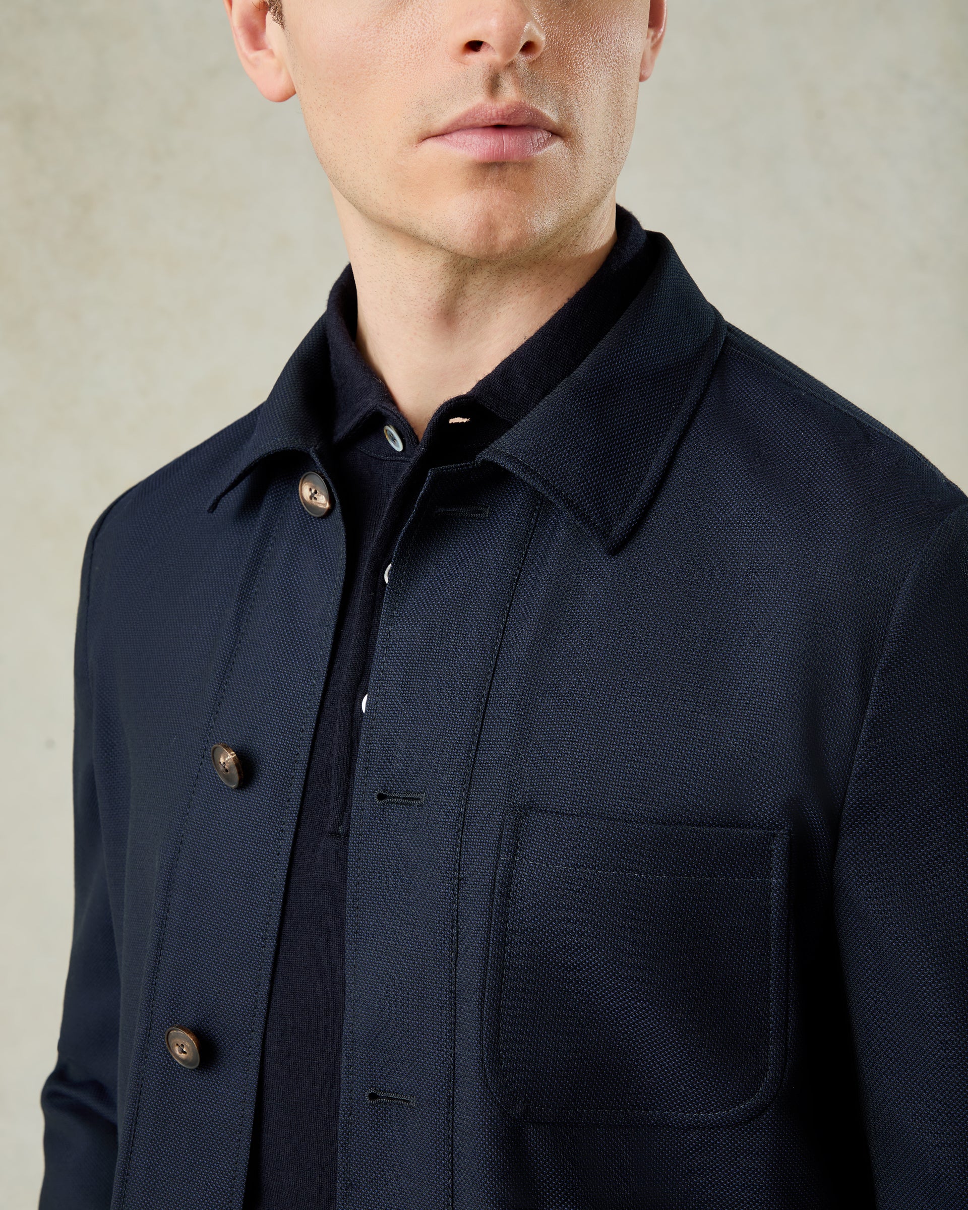 Cuddy Shirt Hopsack Navy