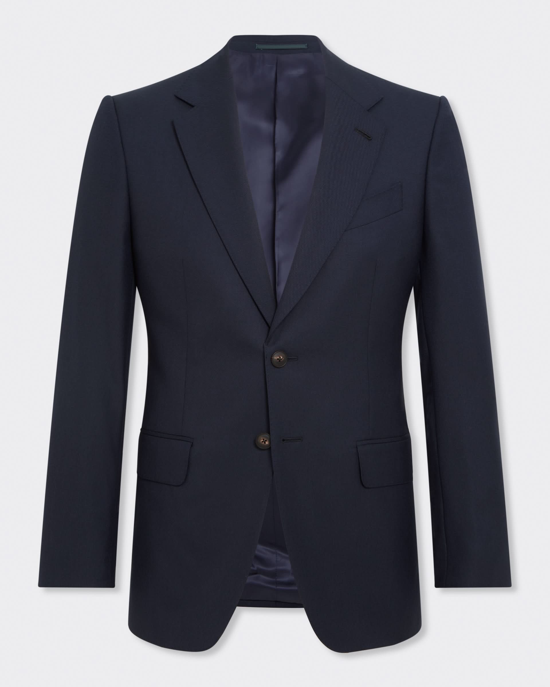 Doughty Wool Single Breasted Suit Jacket Navy