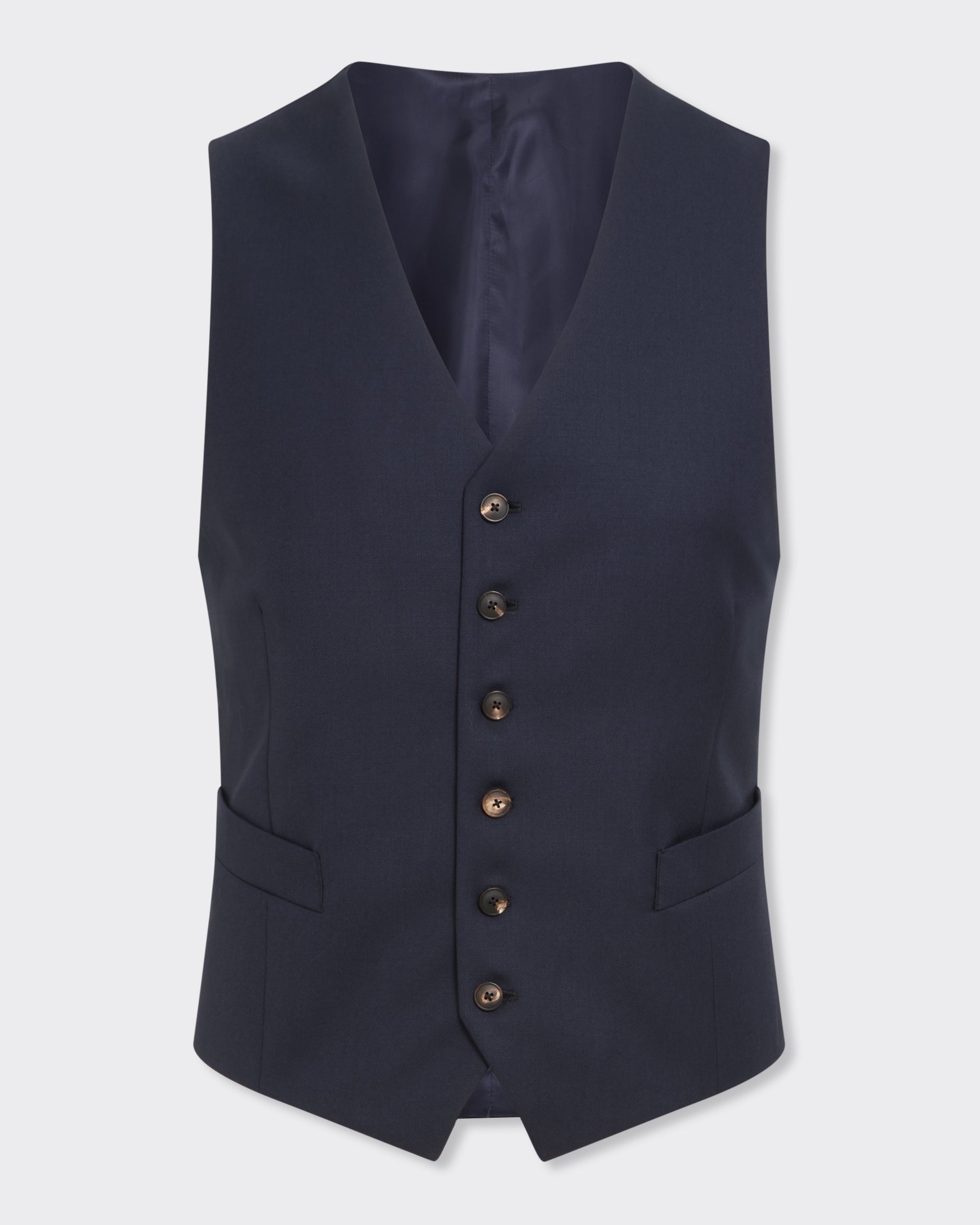 Doughty Wool Twill Suit Waistcoat Navy