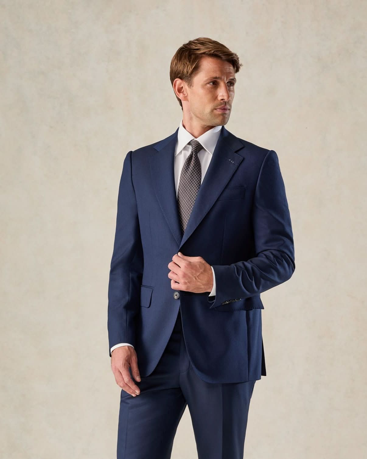 Seymour Blue Wool Twill Suit Jacket