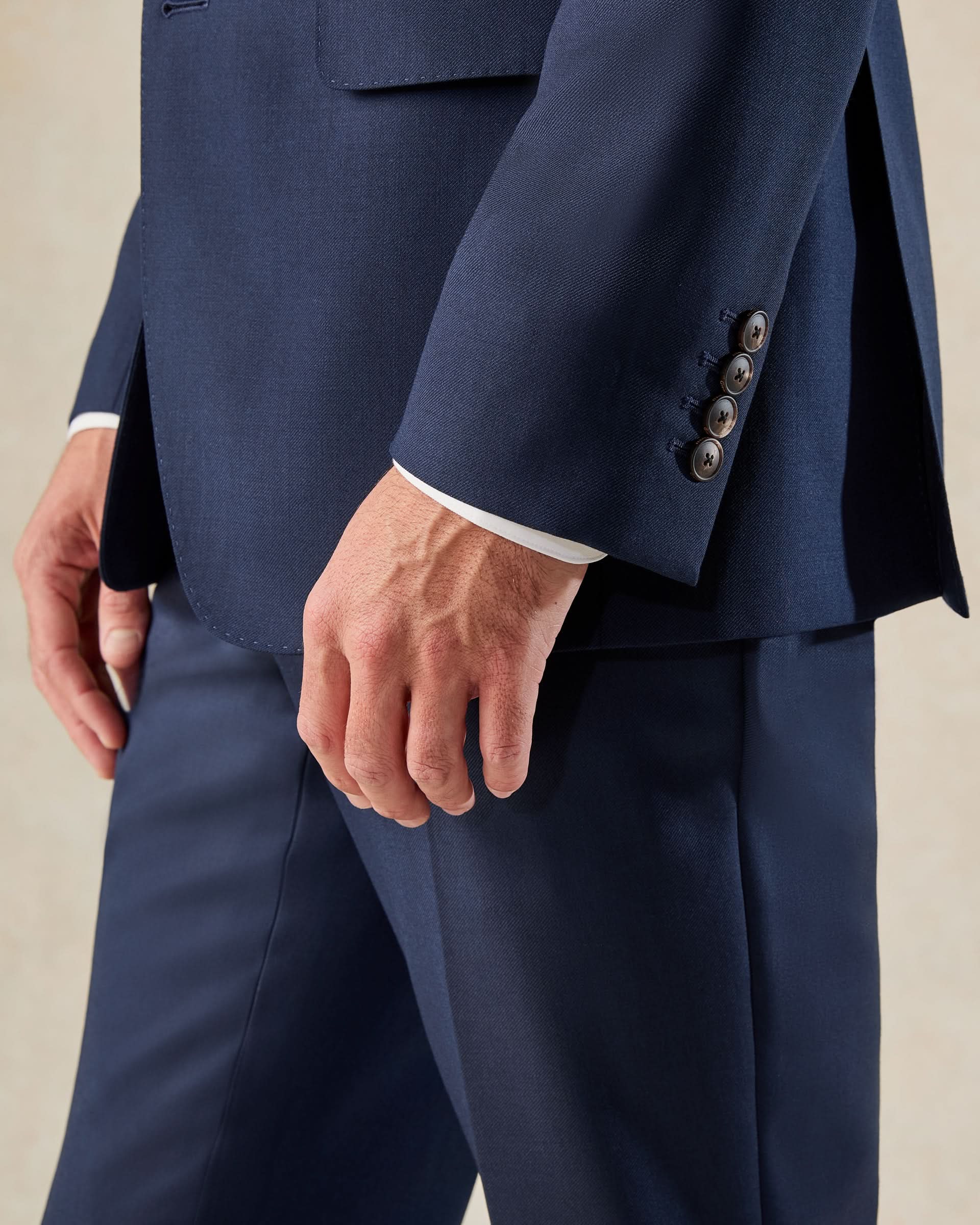 Seymour Blue Wool Twill Suit Jacket