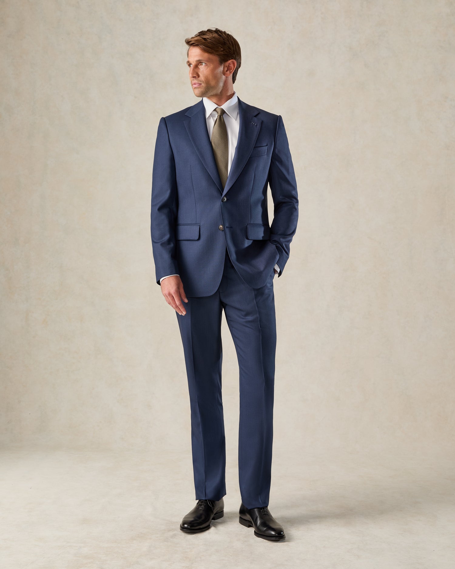 Madden Virgin Wool Birdseye Suit Navy