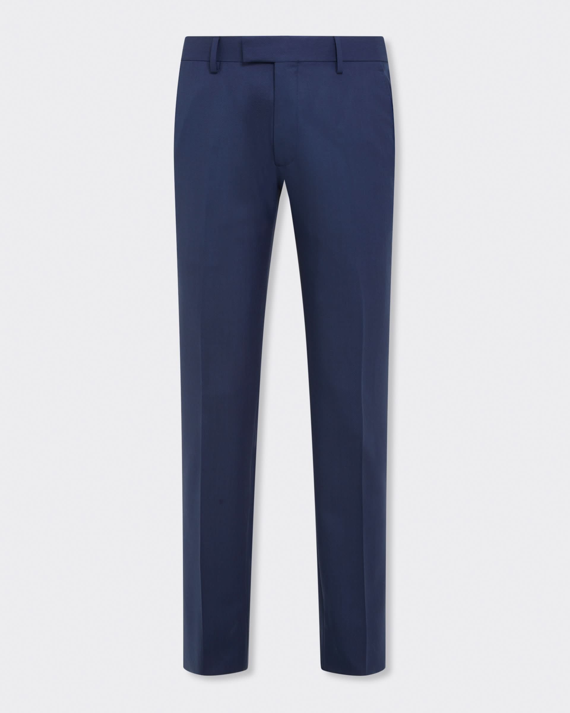Madden Virgin Wool Birdseye Suit Trouser Navy