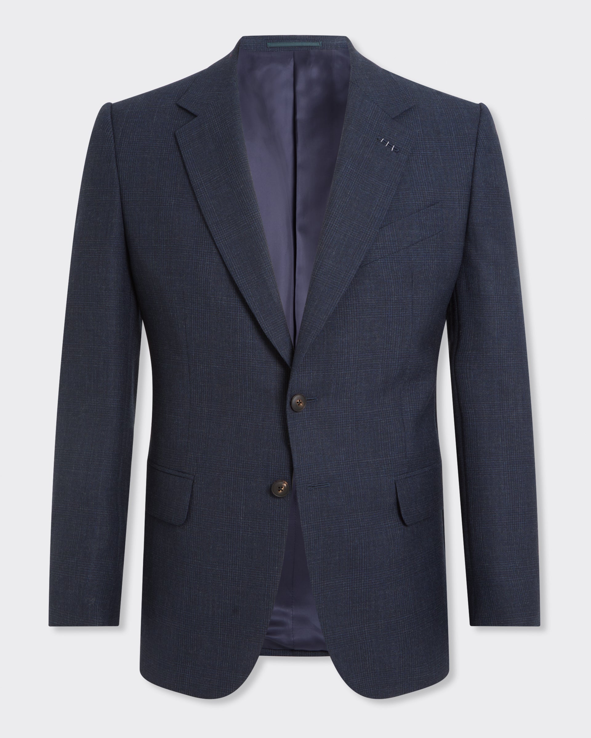 Holbech Wool Check Suit Jacket Navy