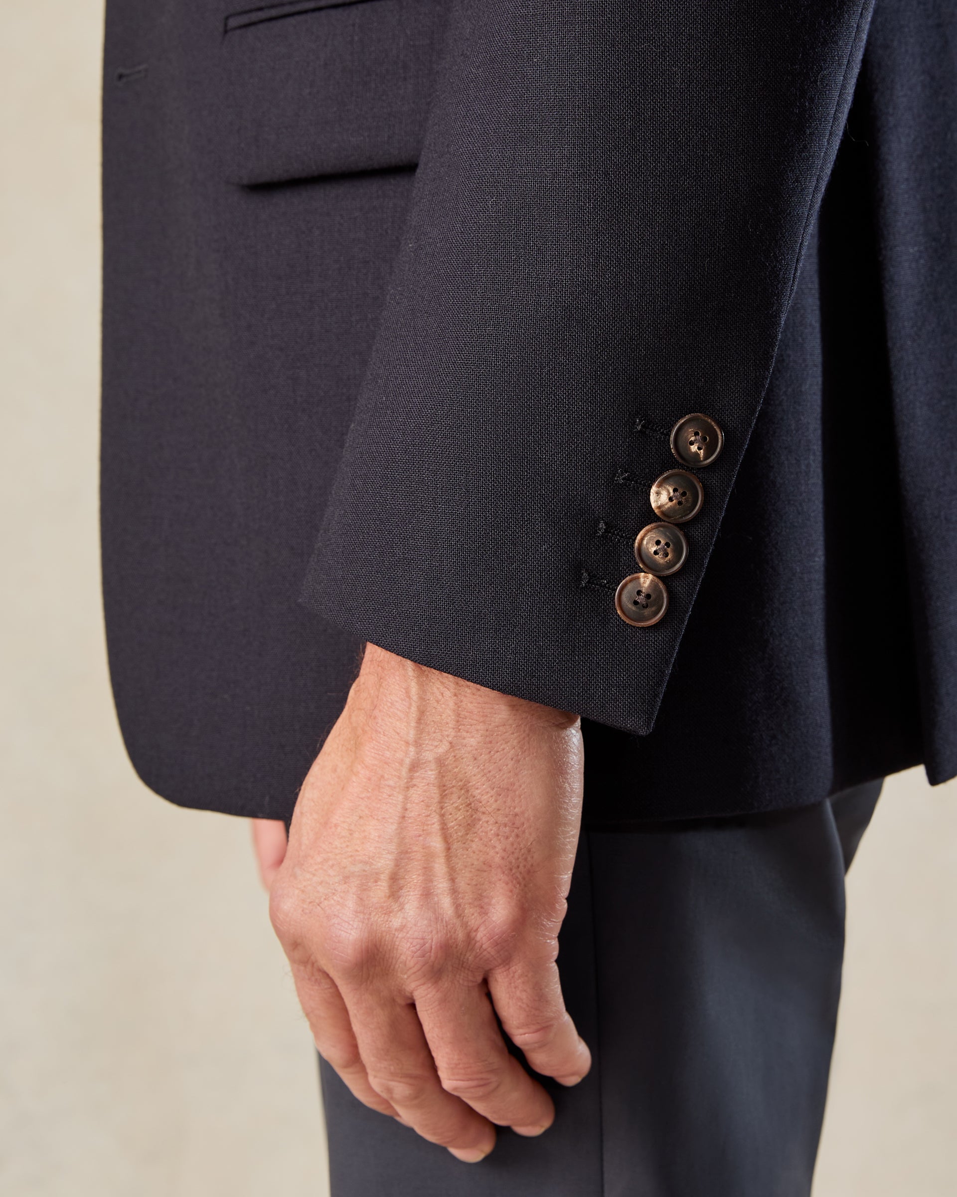 Lang Wool Fresco Blazer Navy
