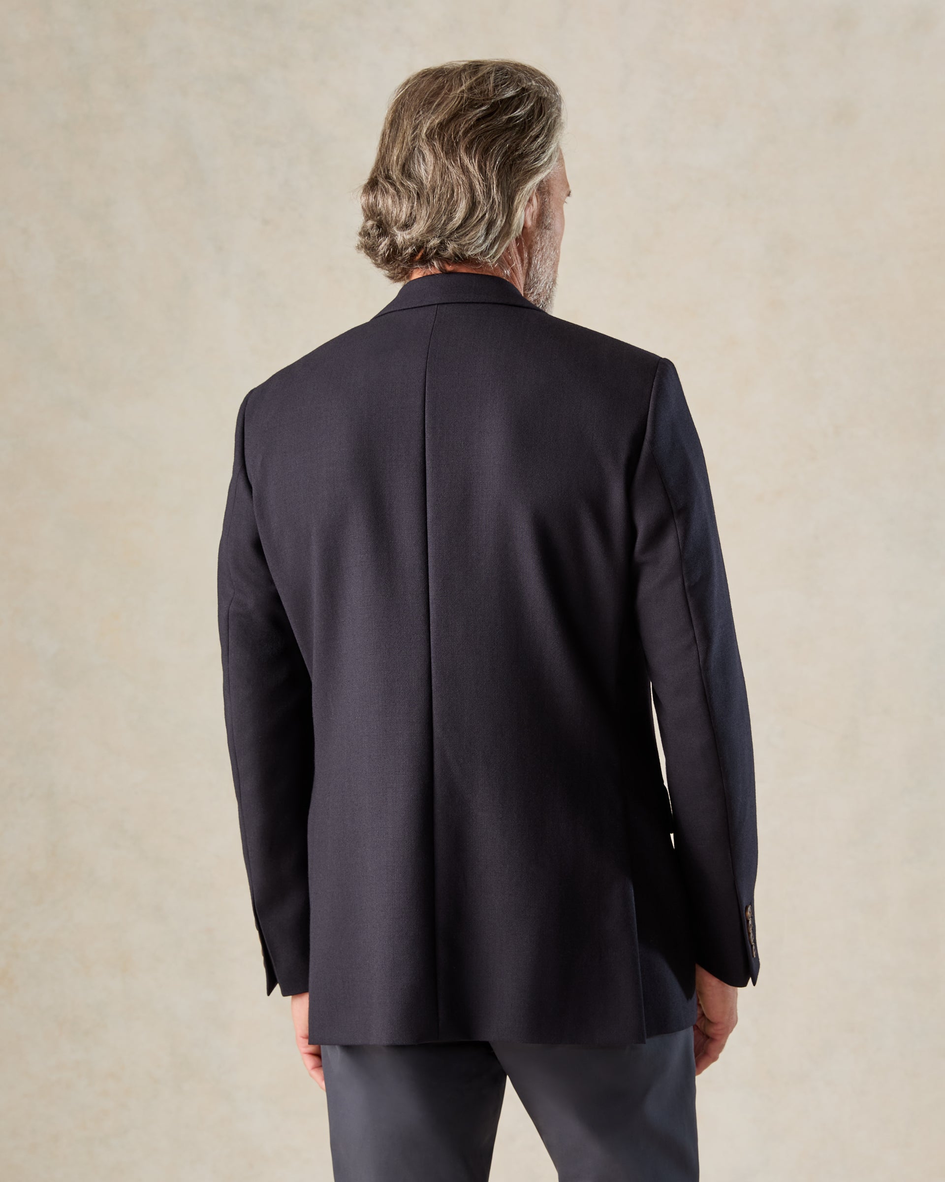 Lang Wool Fresco Blazer Navy