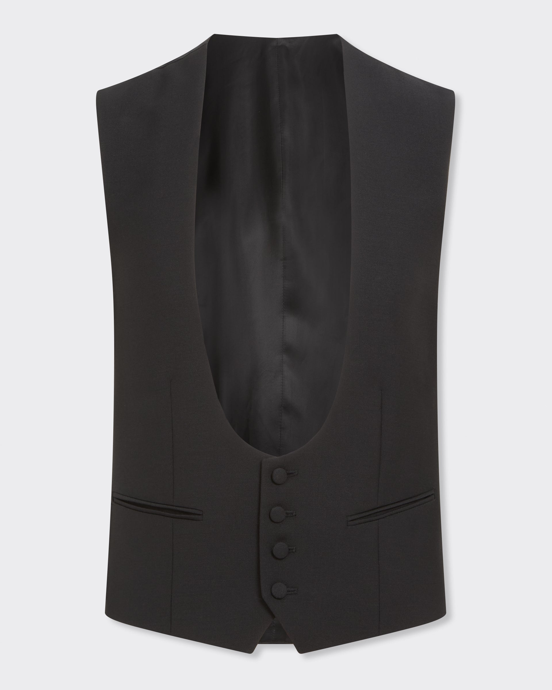 Weldon Wool Mohair Barathea Horseshoe Waistcoat Navy