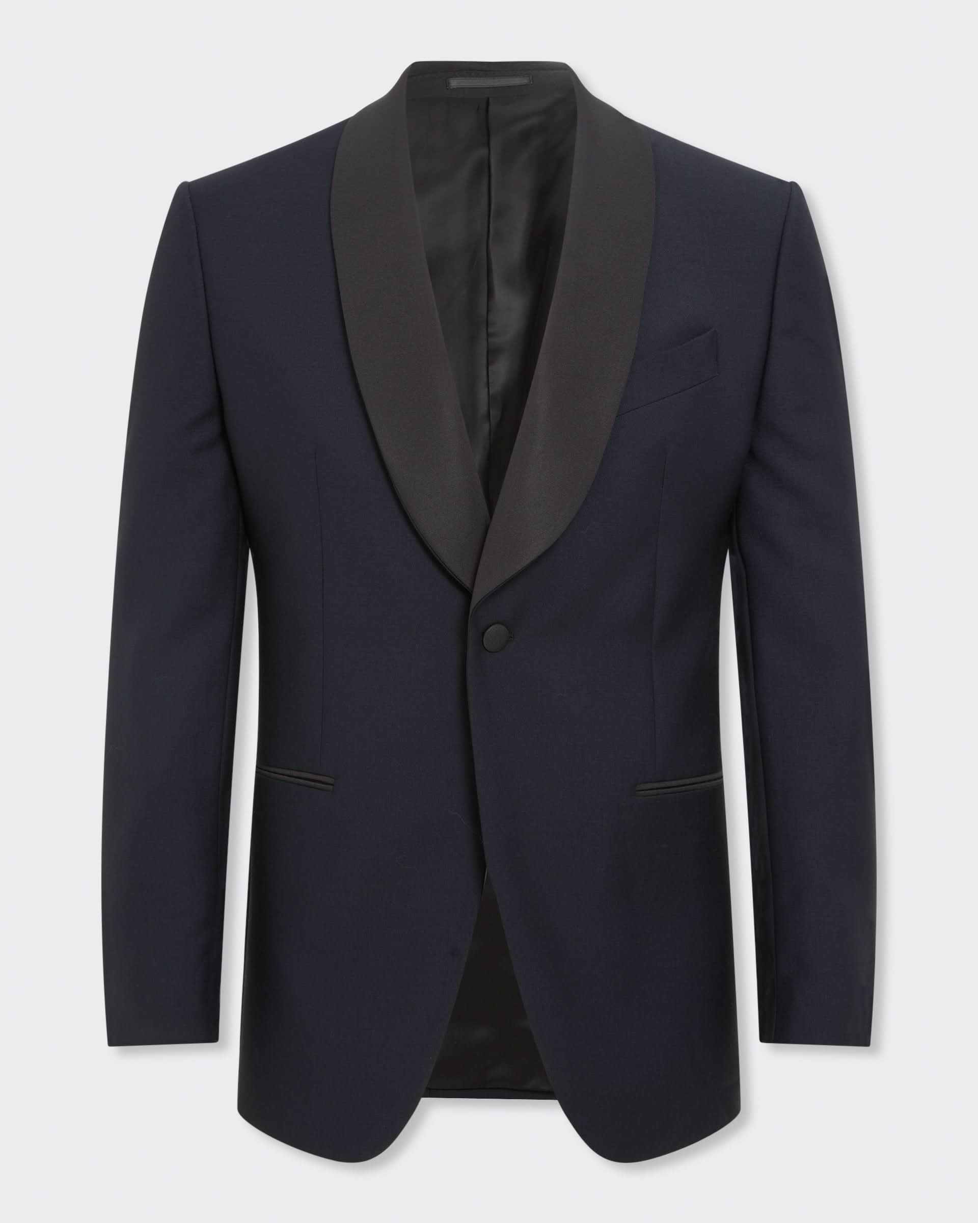 Weldon Wool Mohair Barathea Shawl Dinner Jacket Navy