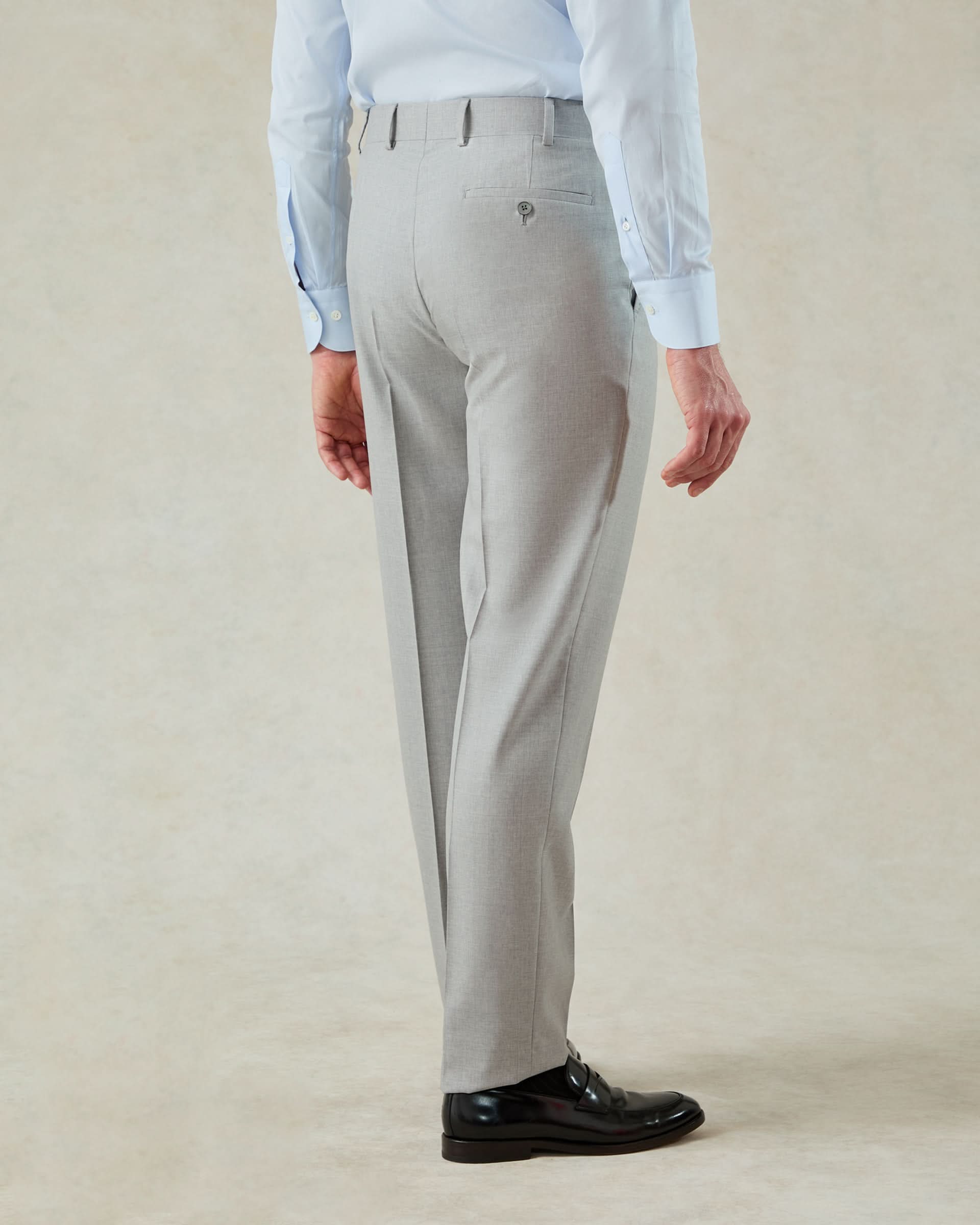 Livingstone Virgin Wool Pleat Trouser Light Grey