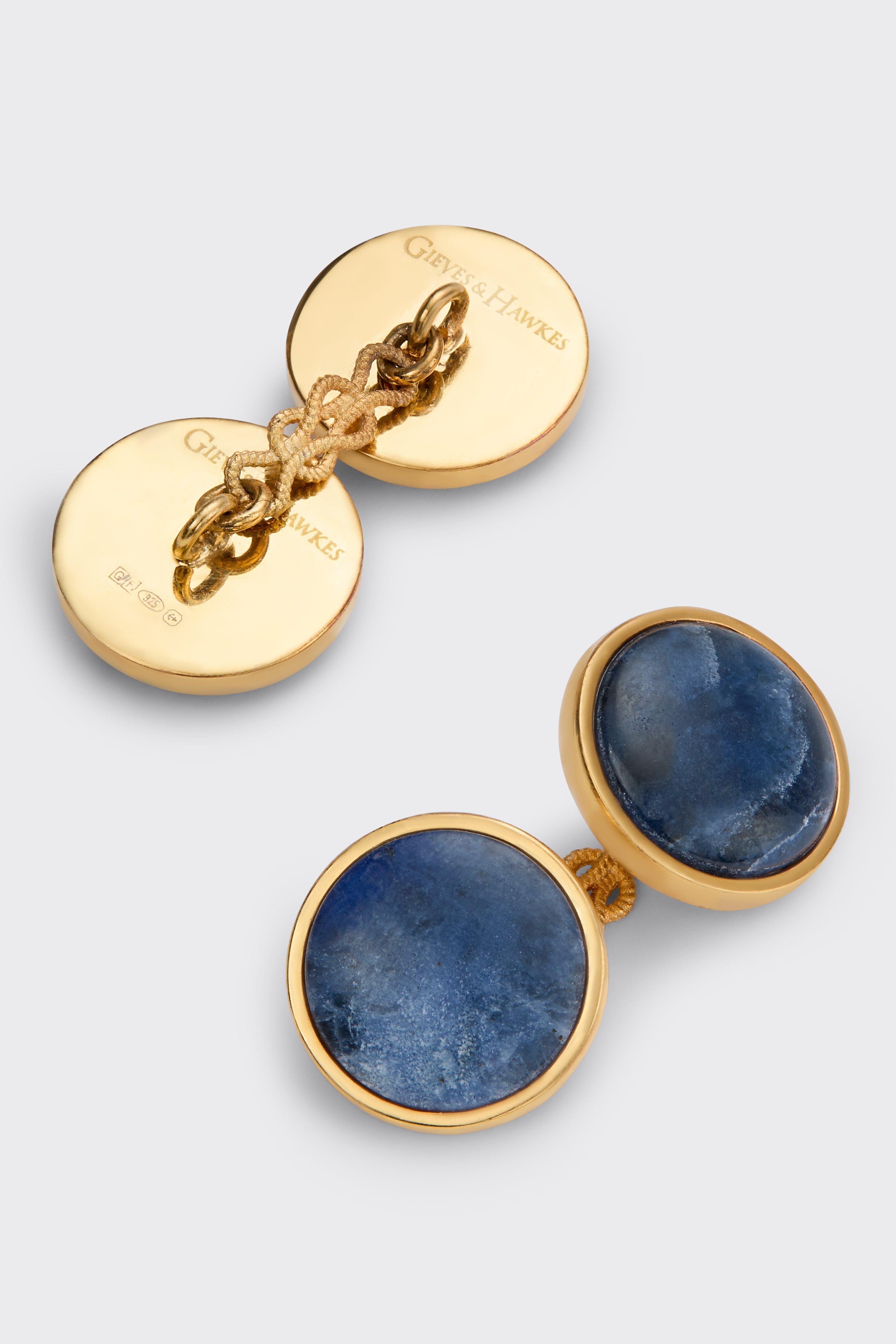 Tisdall Clint Sterling Silver Cufflinks Navy Sodalite