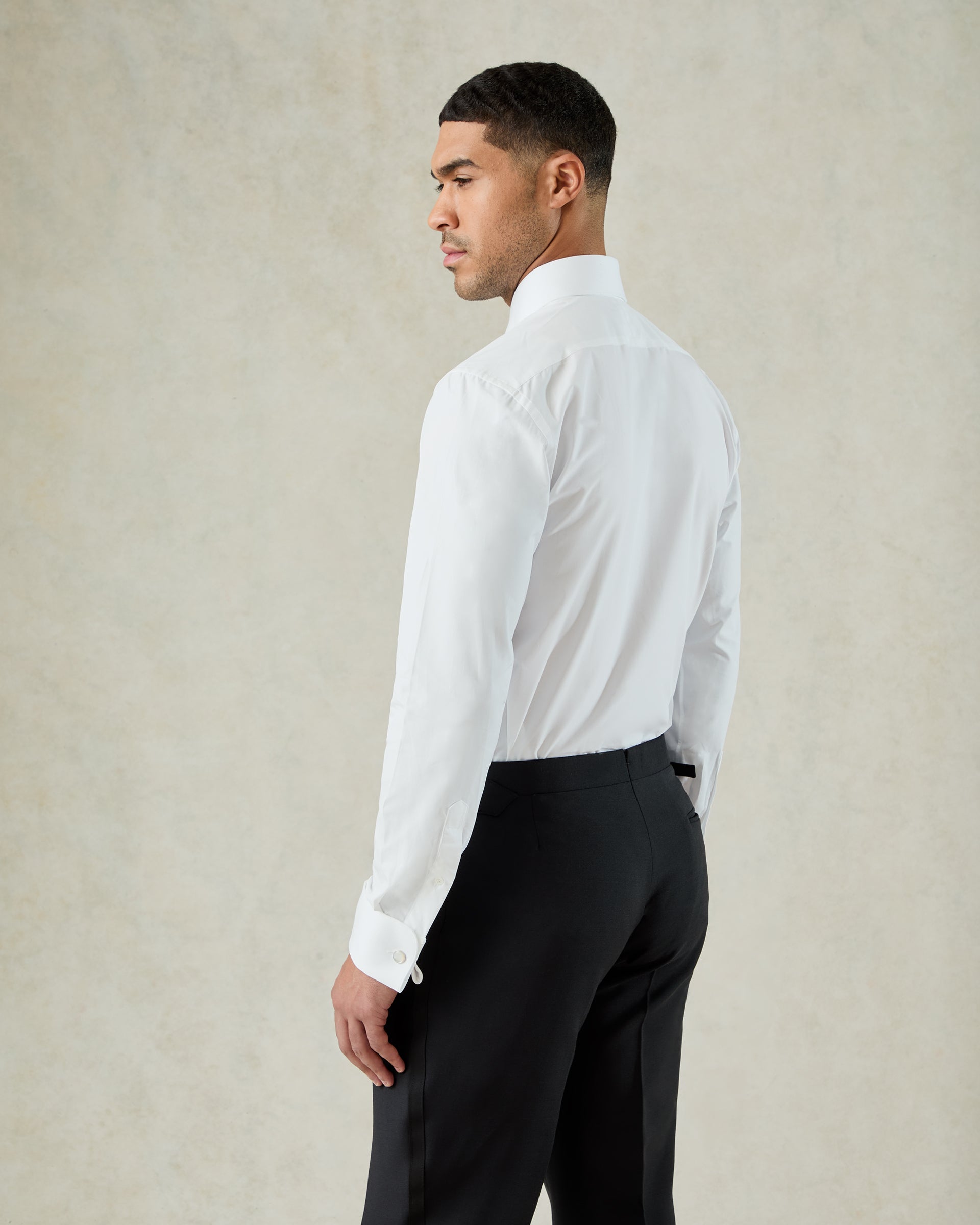 Wynn Cut Away Collar Double Cuff Shirt White